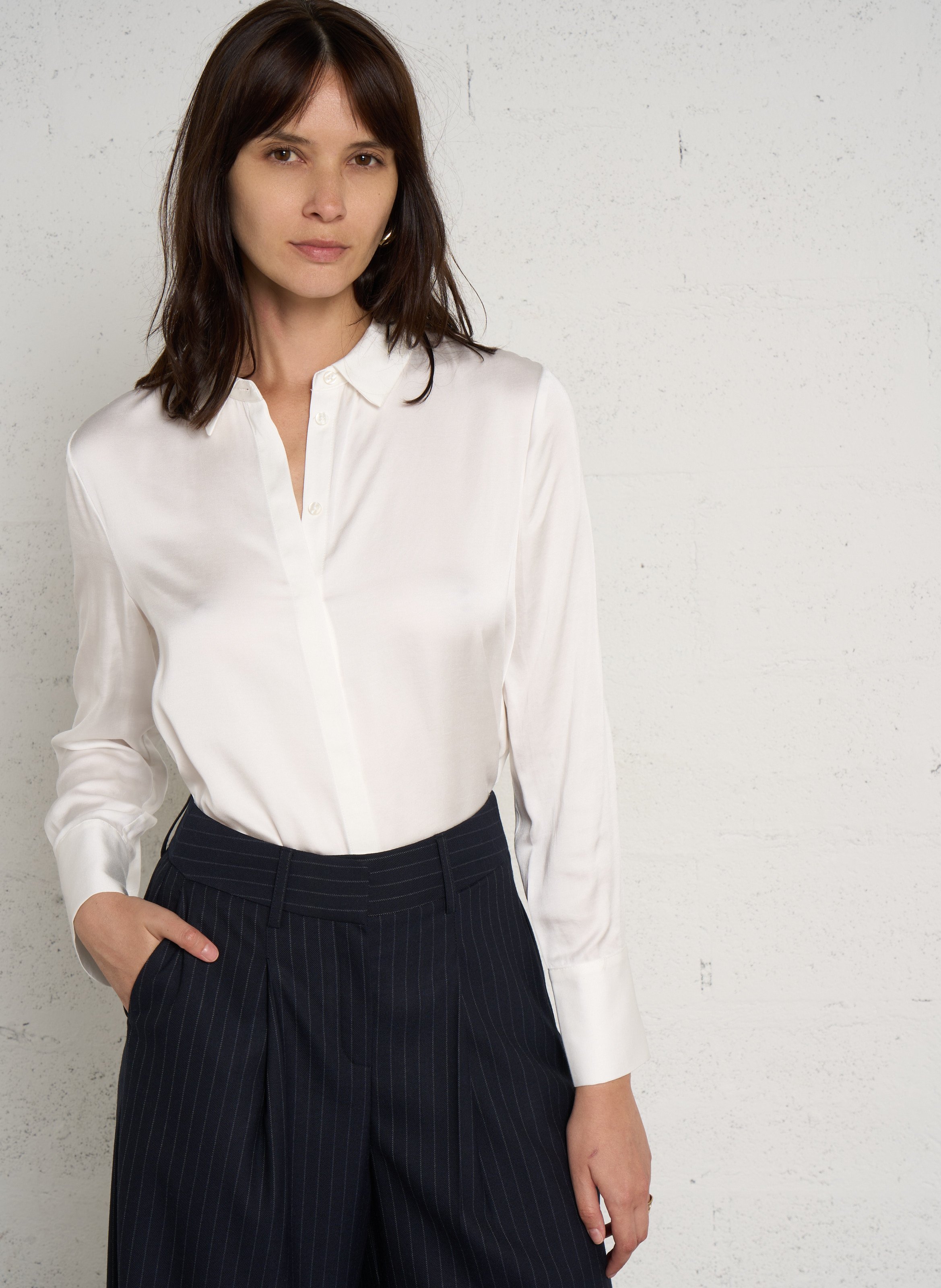 Chemisier droit col classique MAISON 123 Blanc