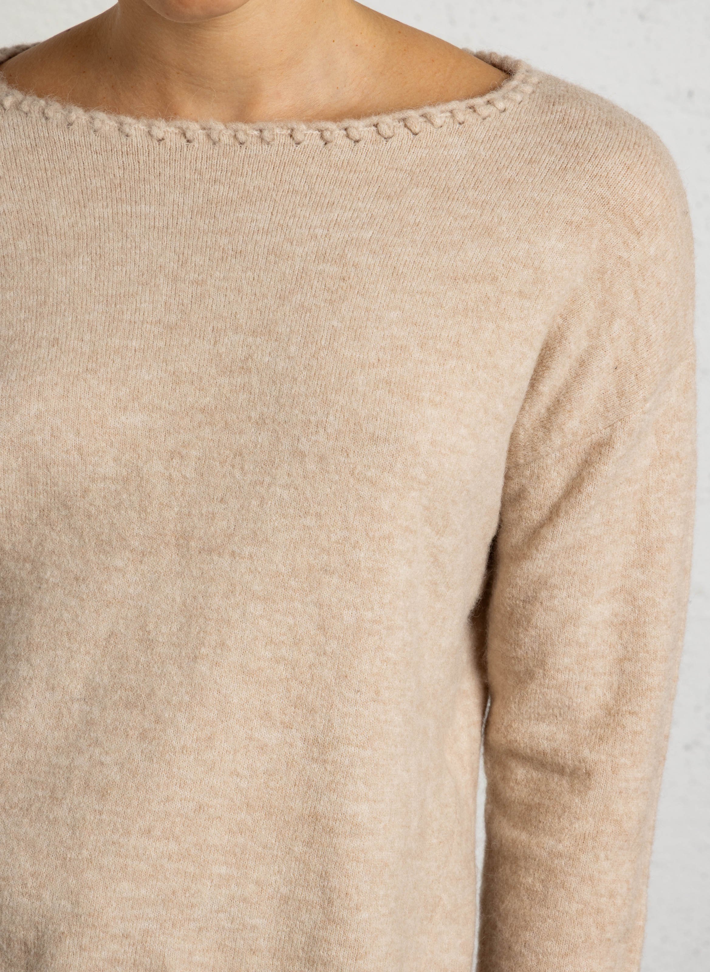 Gerade geschnittener Wollmix-Pullover MAISON 123 Weiss
