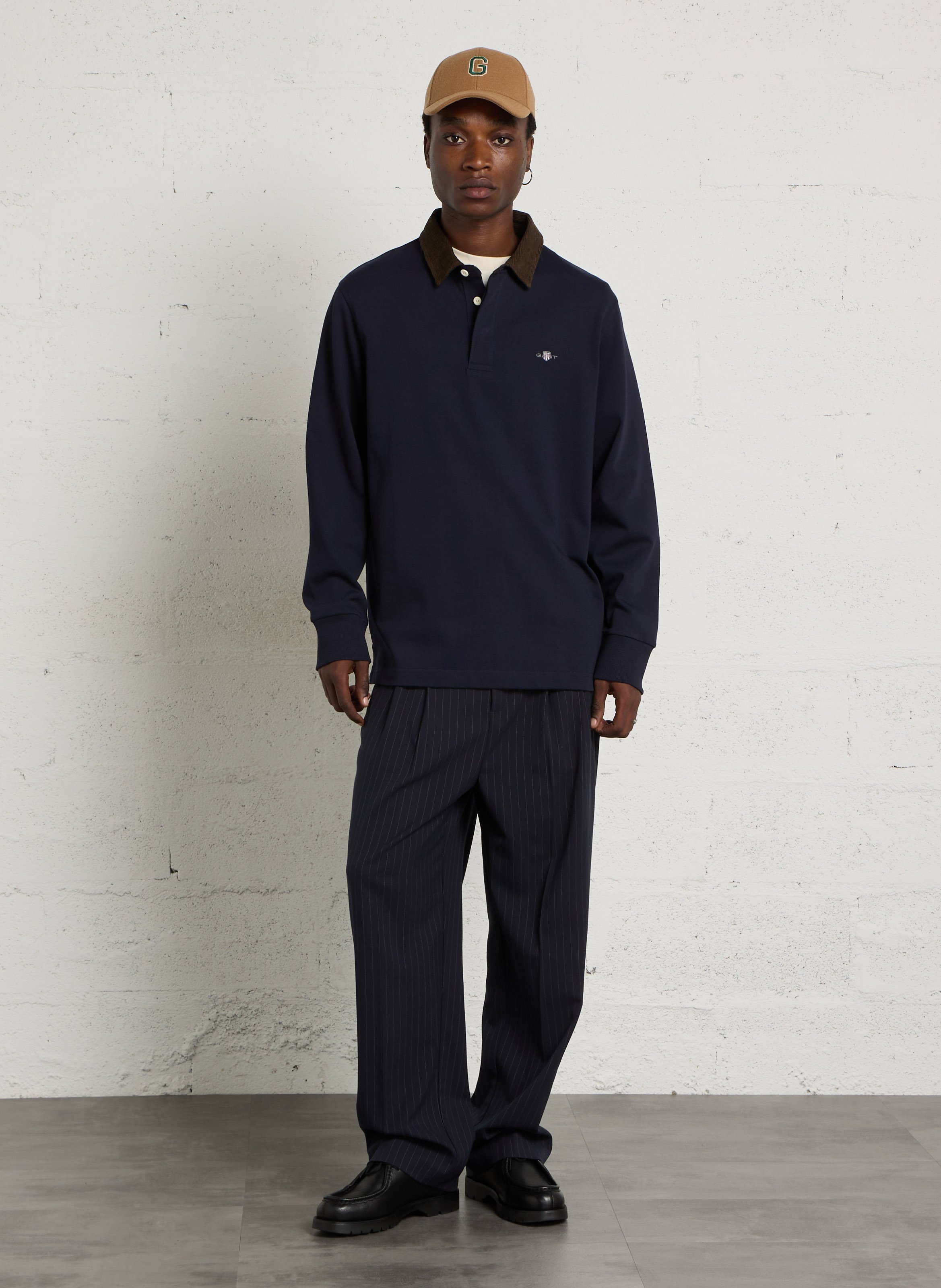 Baumwoll-Polo mit langen Ärmeln GANT Blau
