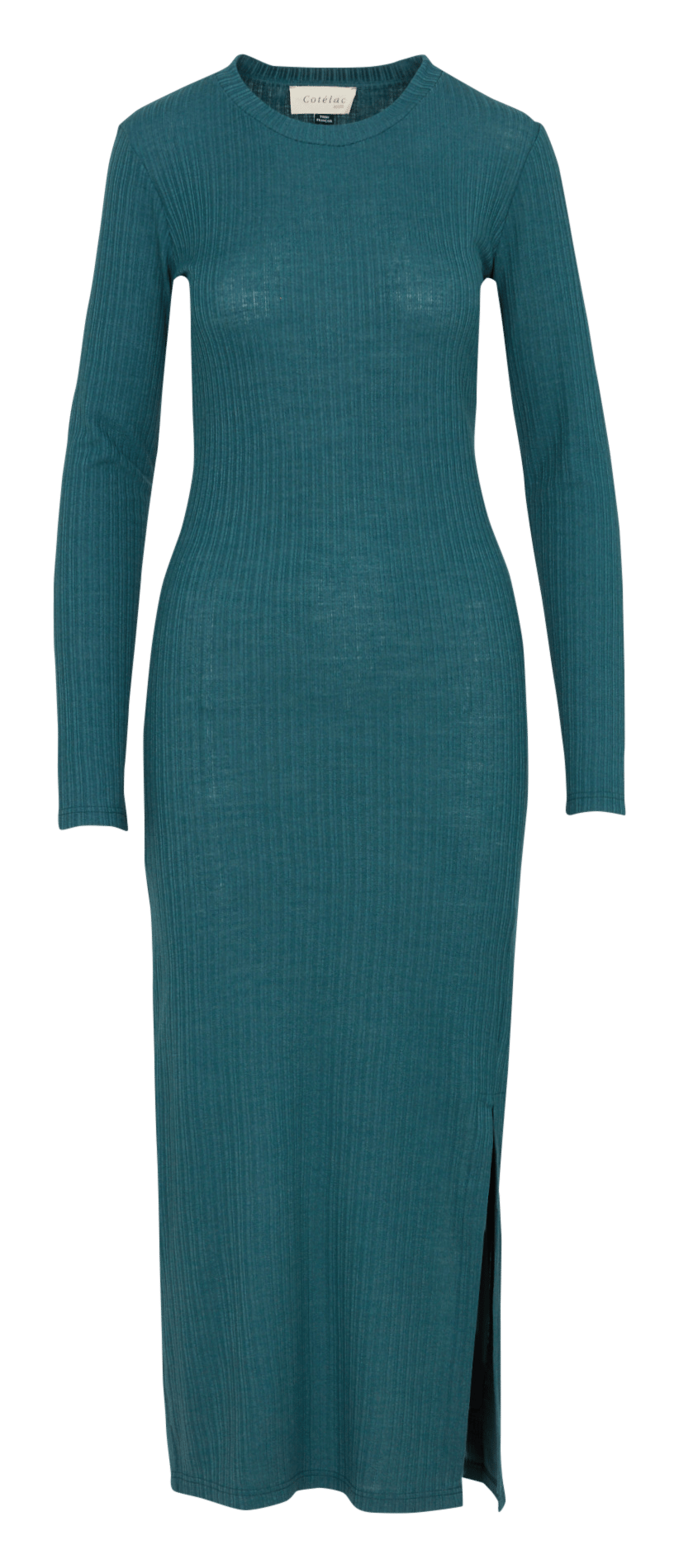 Lange jurk met ronde hals COTELAC ACOTE Groen