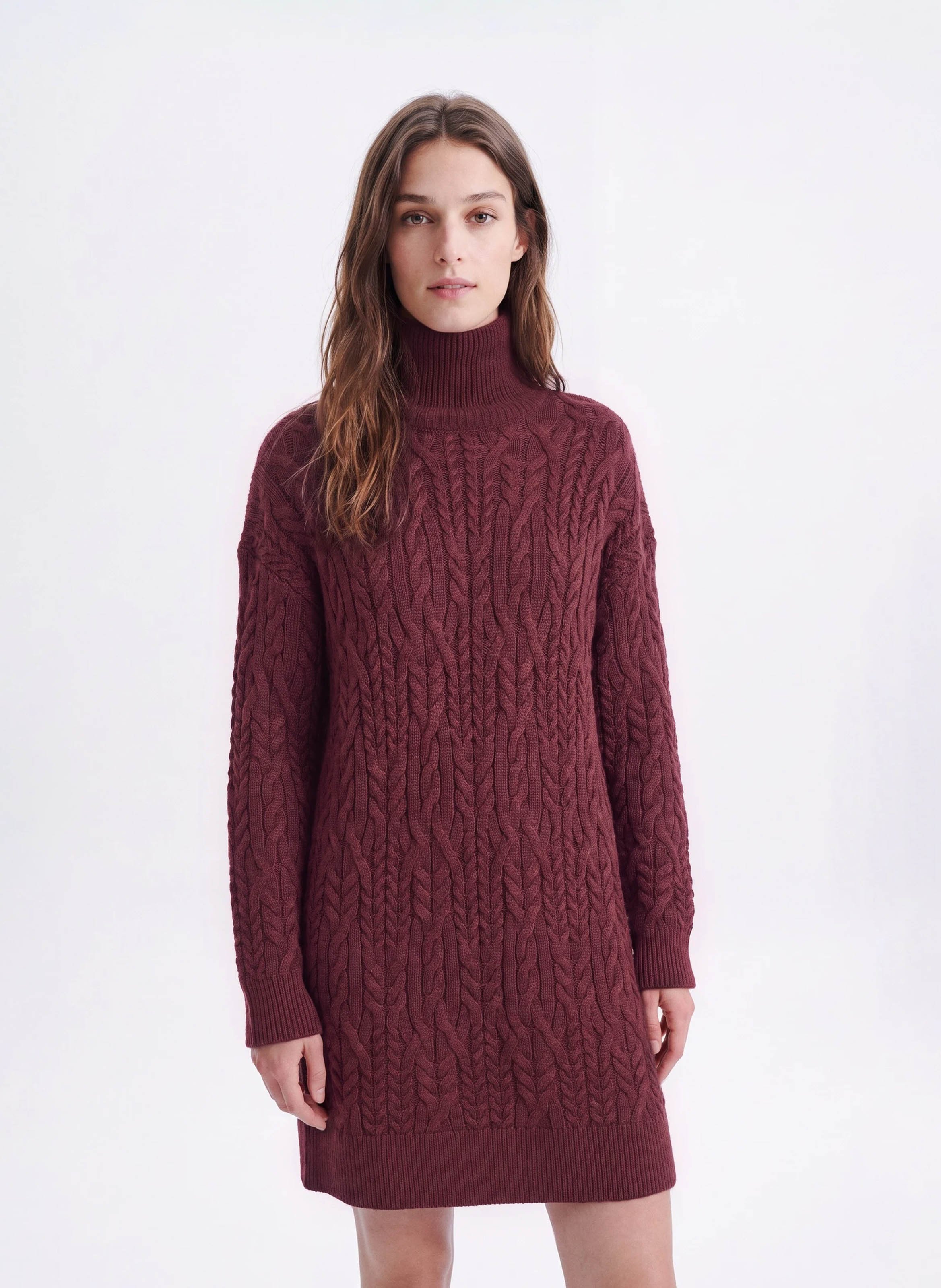 Straight wool and cashmere sweater dress VANESSA BRUNO Red