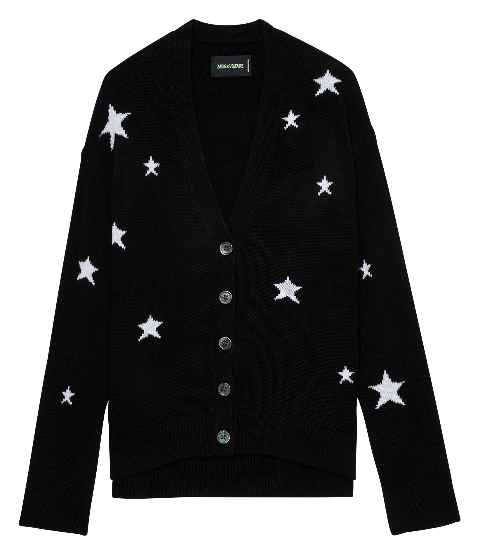 Kaschmirstrickjacke mit Motiv ZADIG&VOLTAIRE Schwarz