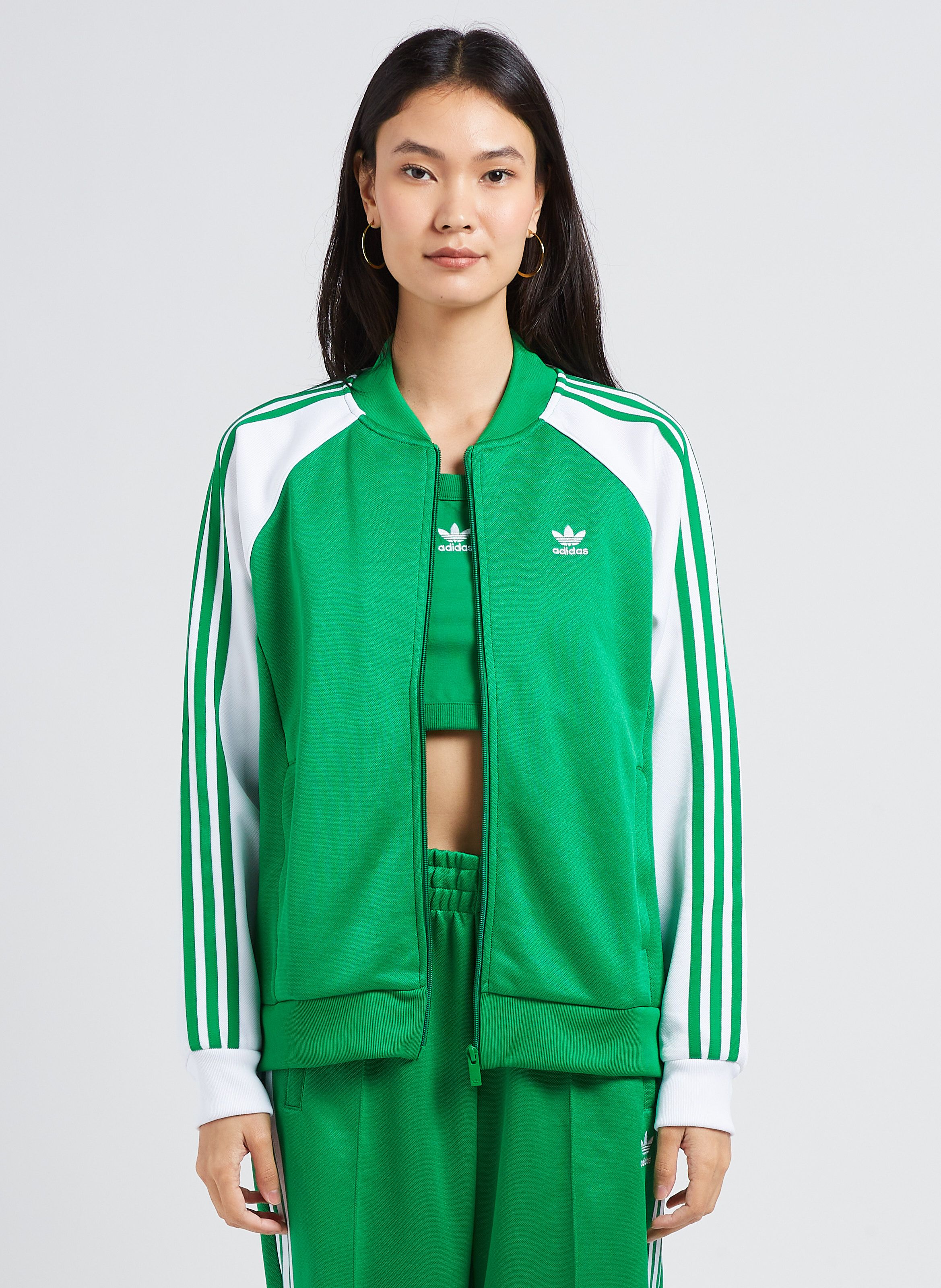 Green adidas on sale track jacket women's