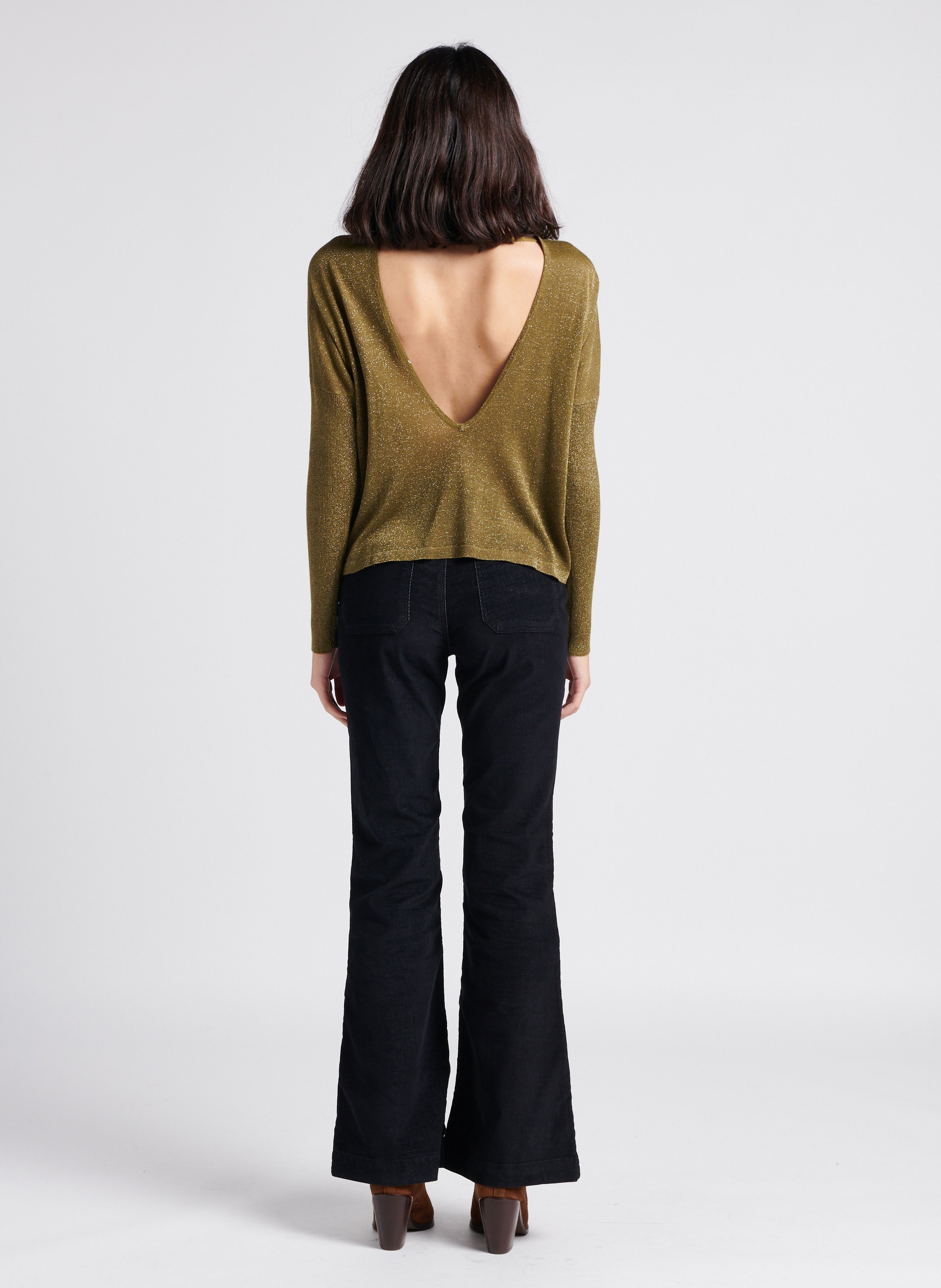 Loose-fit round-neck sweater Yellow