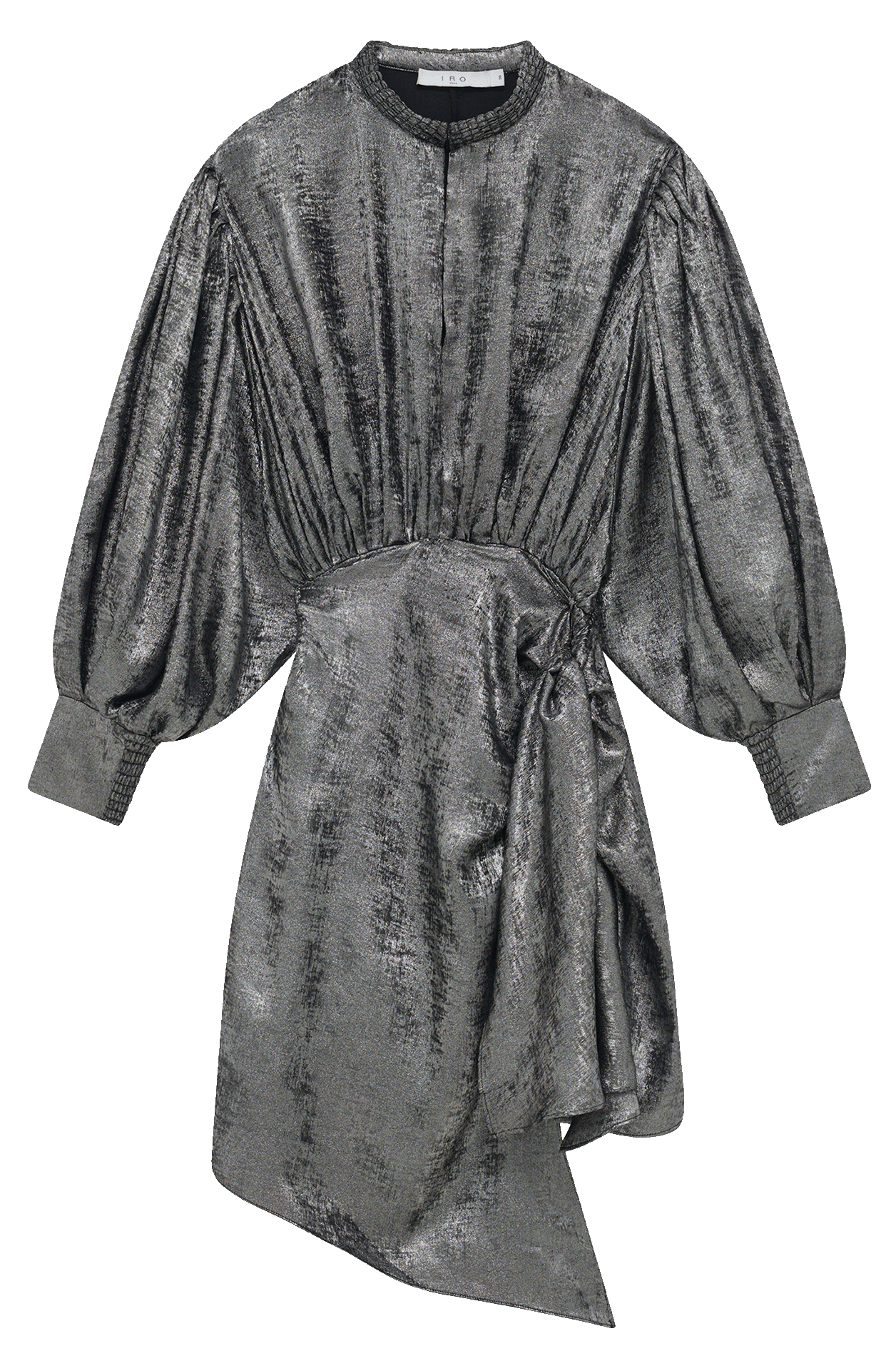 Robe courte cintrée à col rond Argent