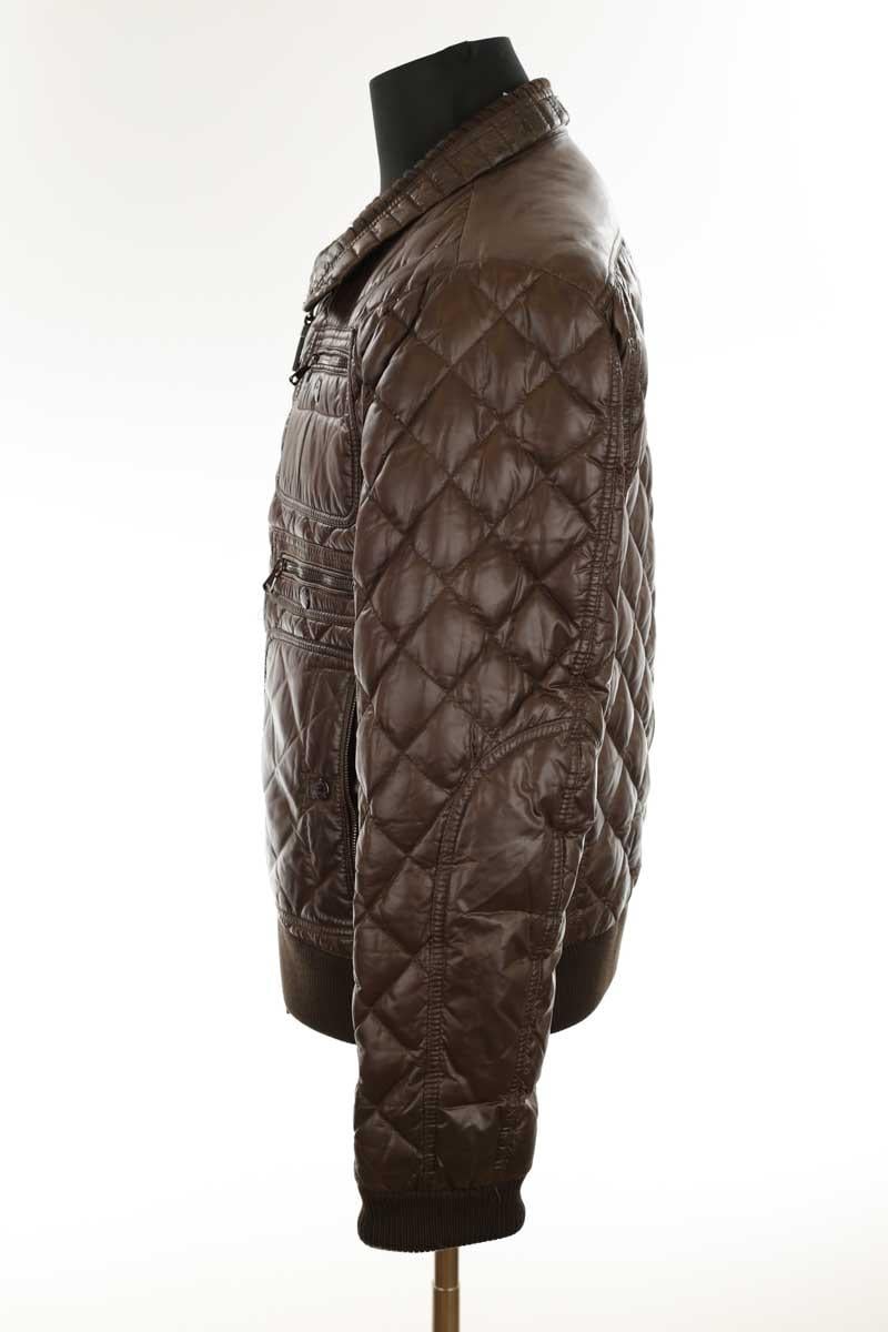 Lightweight quilted padded jacket with high neck MONCLER - Seconde Main Brown