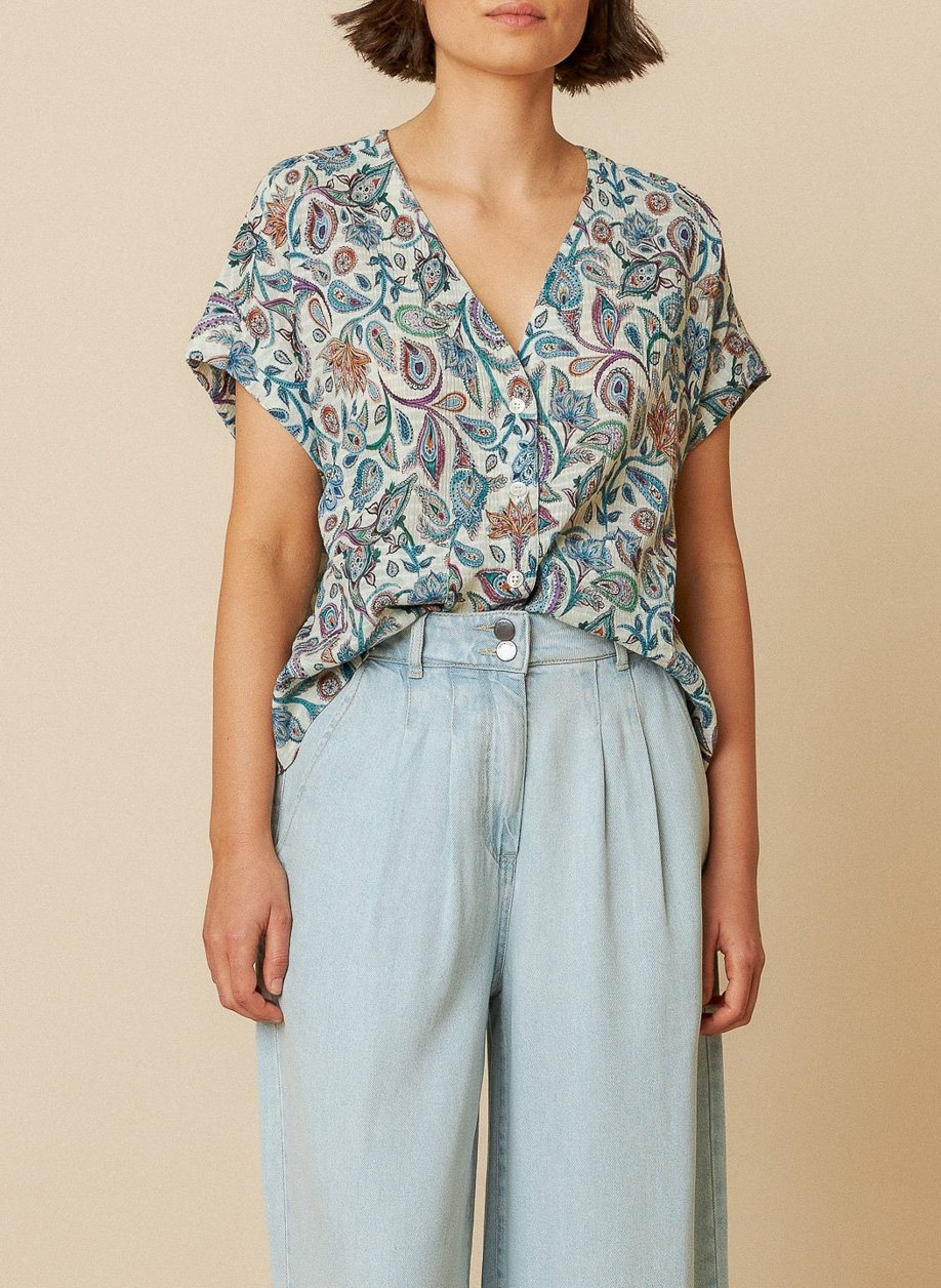 Printed organic cotton top INDI & COLD Multicolored