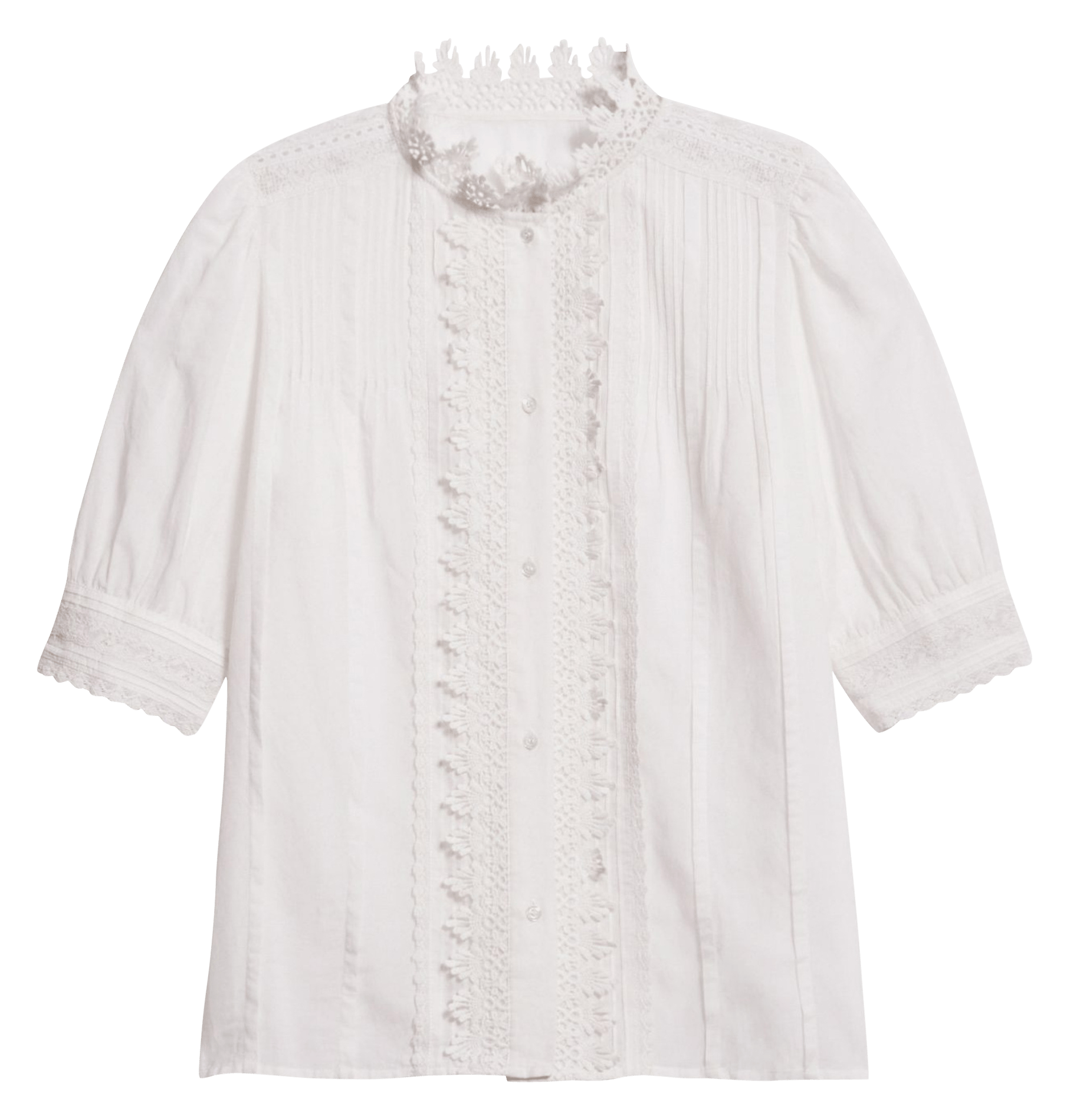 Gerade Bluse mit Spitze und Stickereien VANESSA BRUNO Weiss