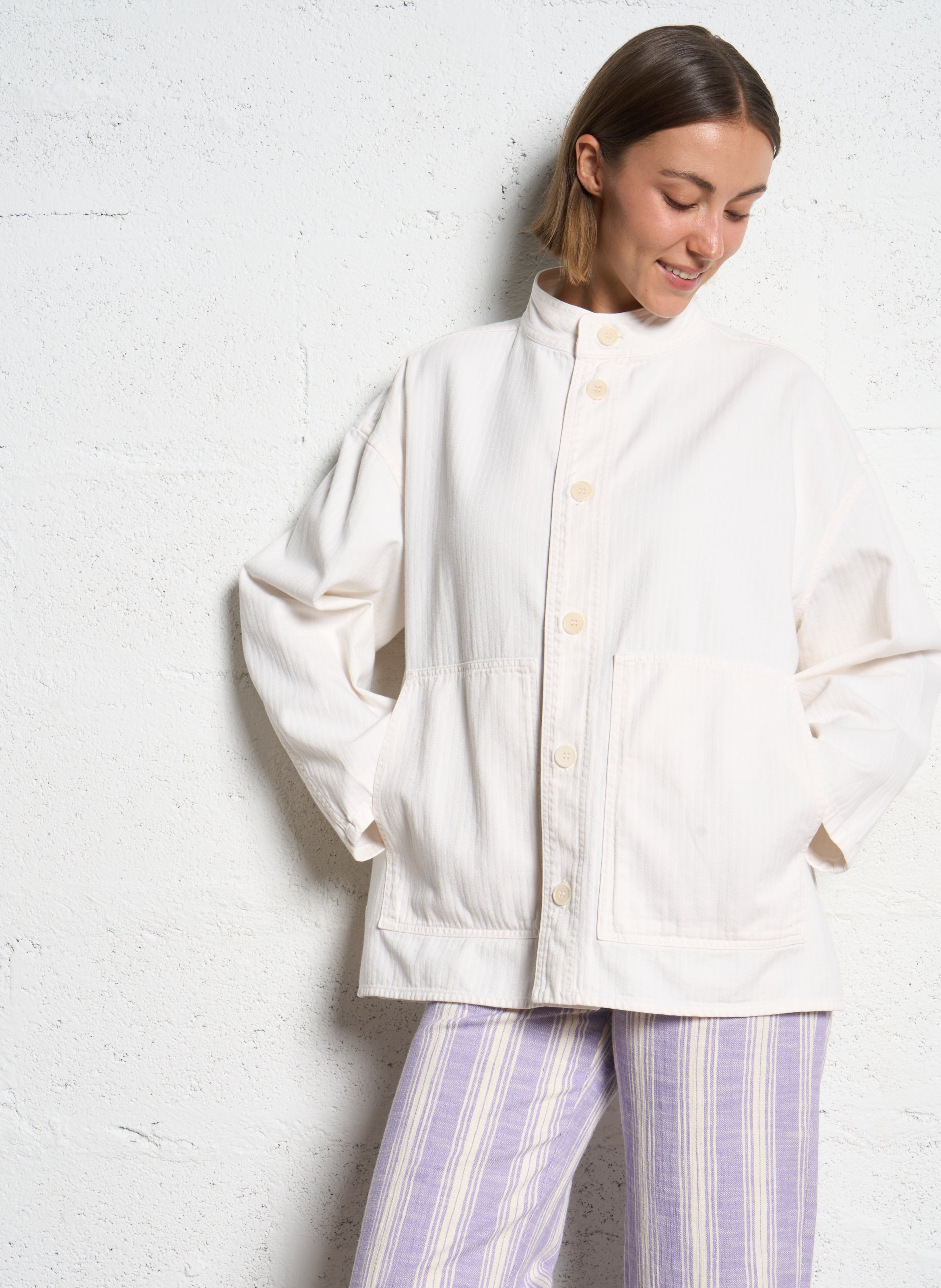 Straight-cut cotton overshirt MASSCOB White