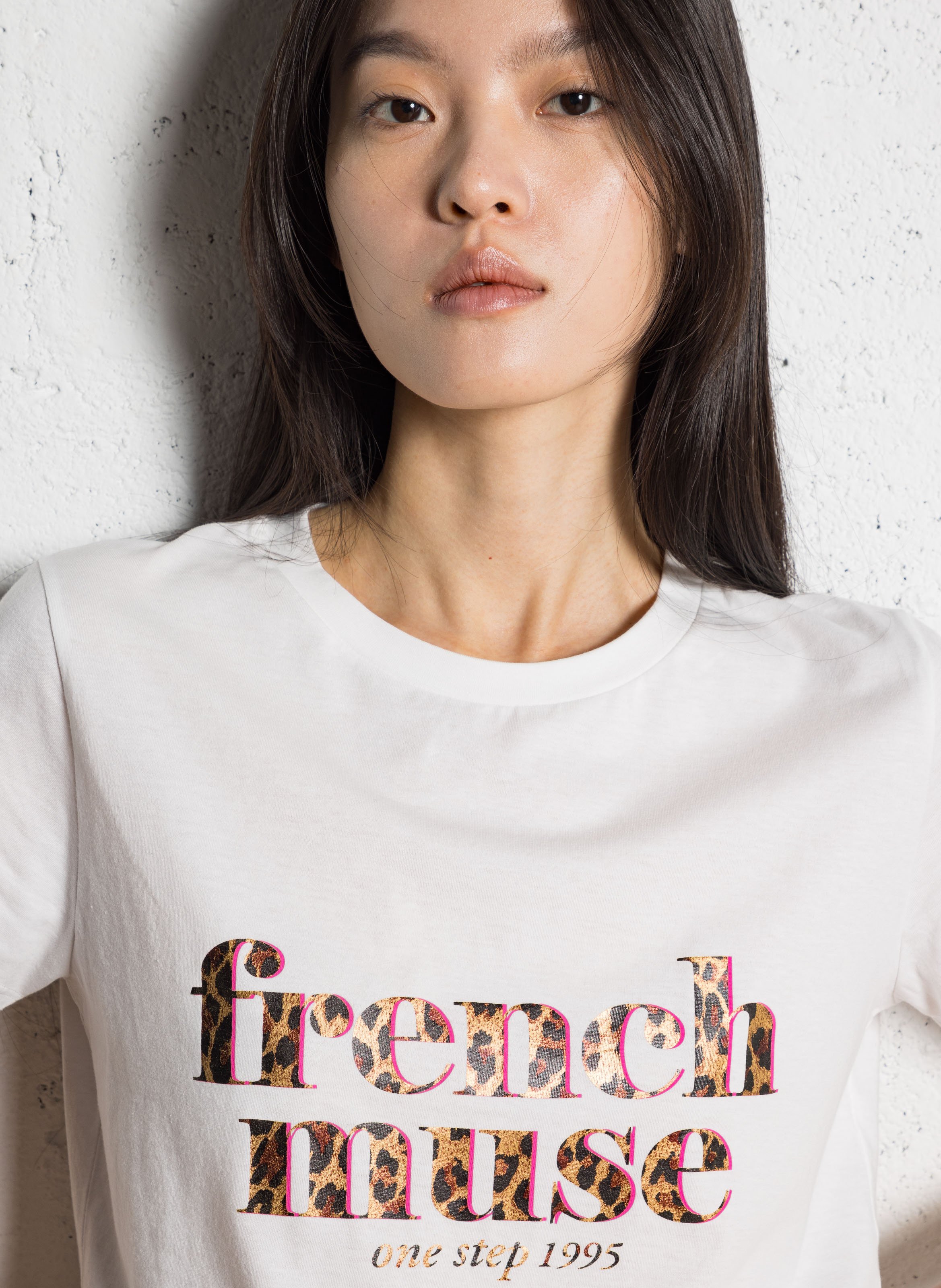 Tee-shirt col rond en coton Blanc