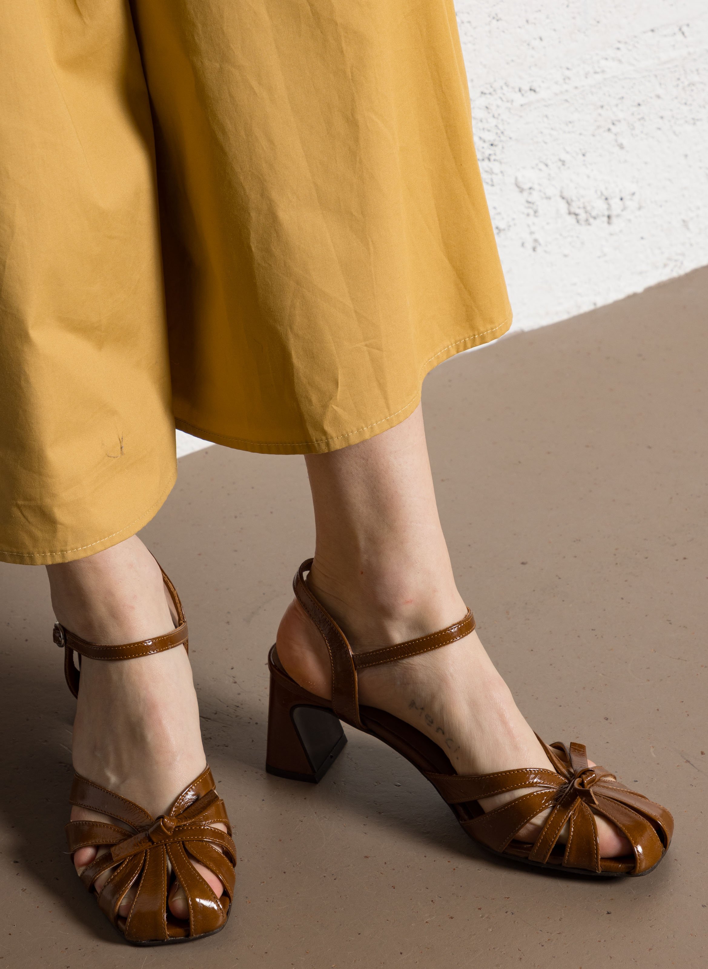 Alice heeled leather sandals BILLI BI Brown