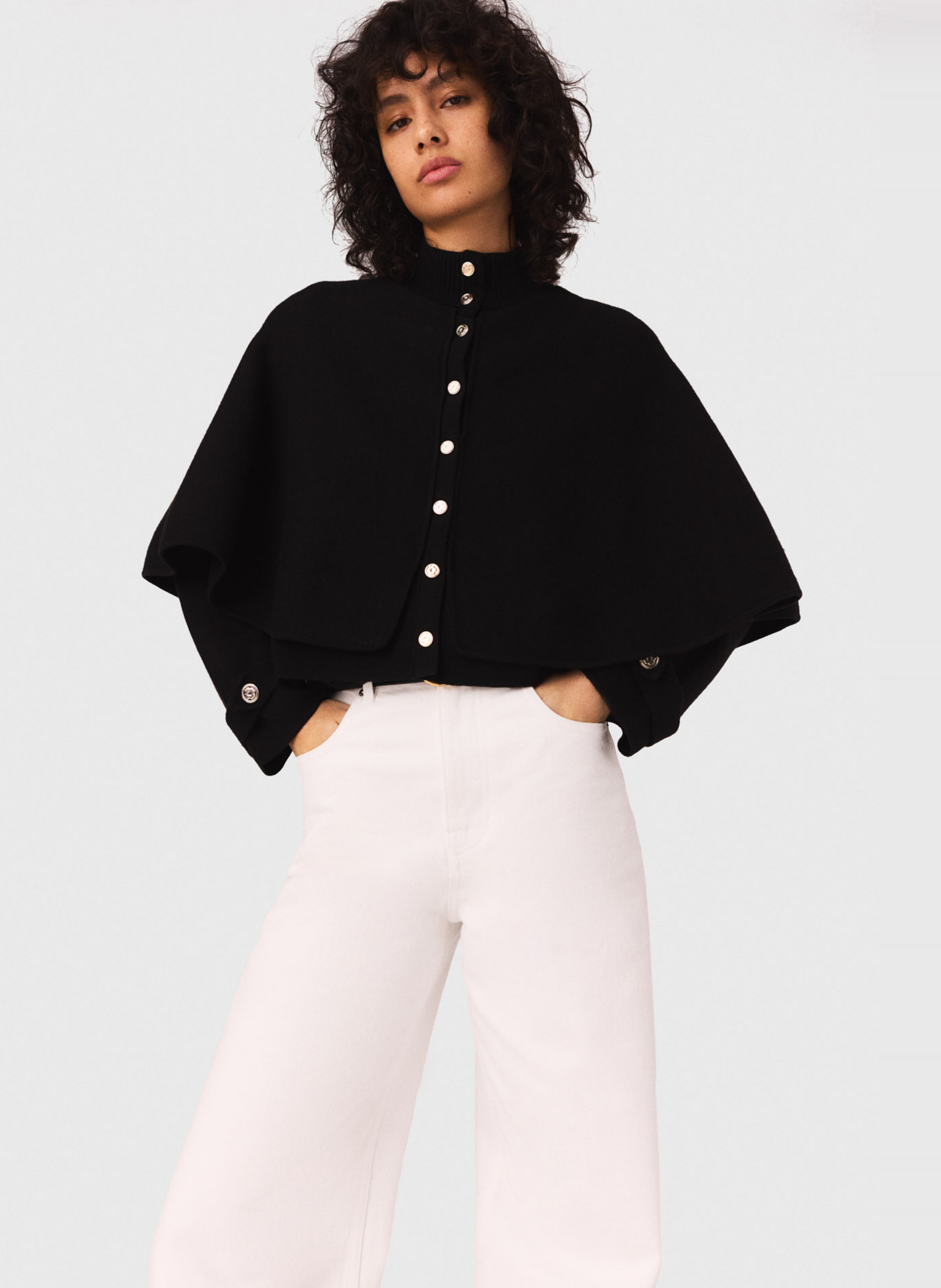 Ruime coltrui vest MAJE Zwart