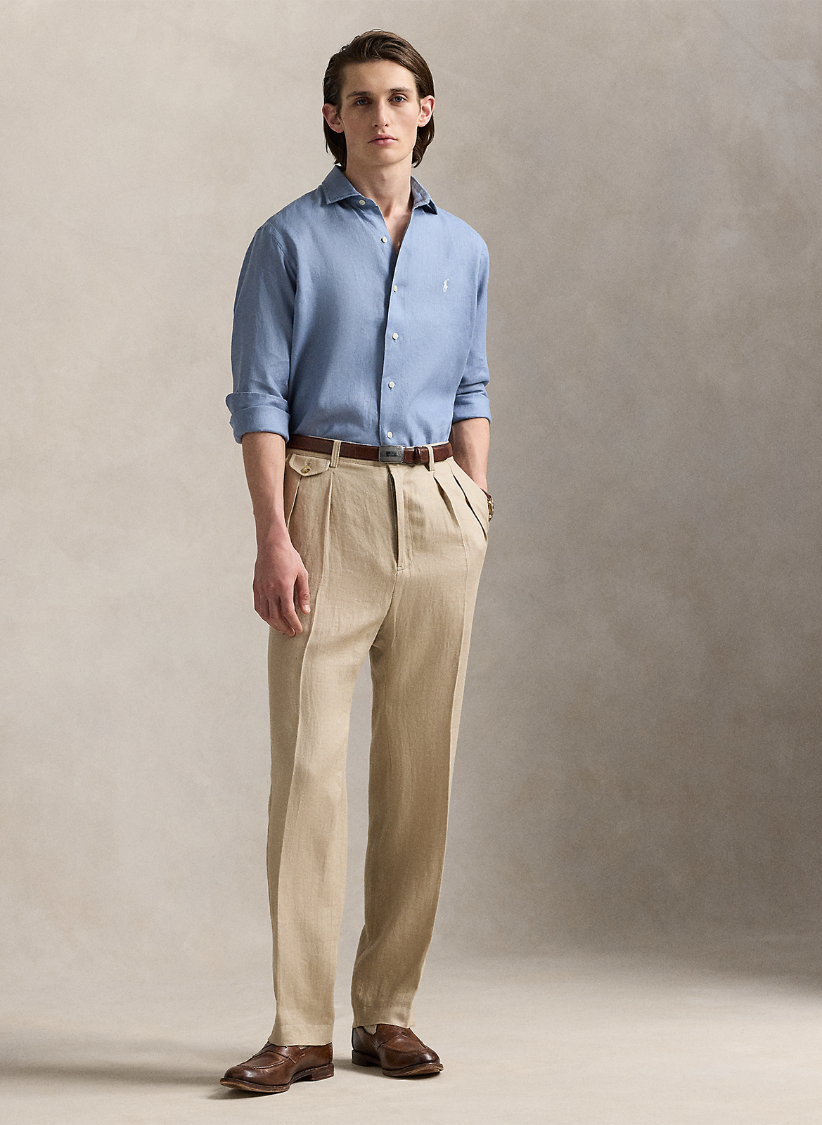 Regular-Fit-Hemd - Leinen POLO RALPH LAUREN Blau