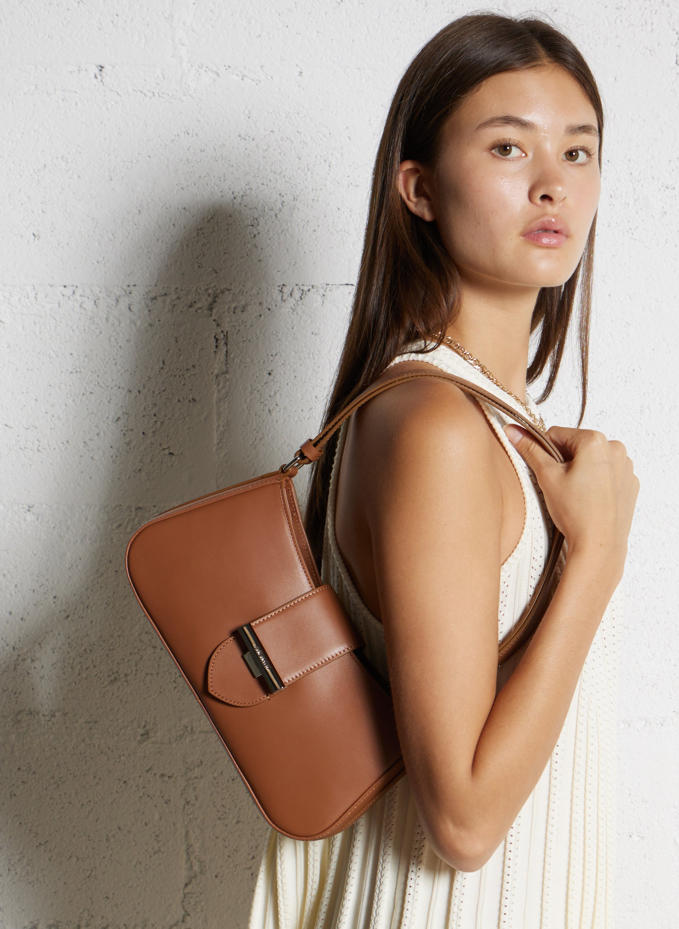 Sac porté épaule en cuir LANCASTER PARIS Marron