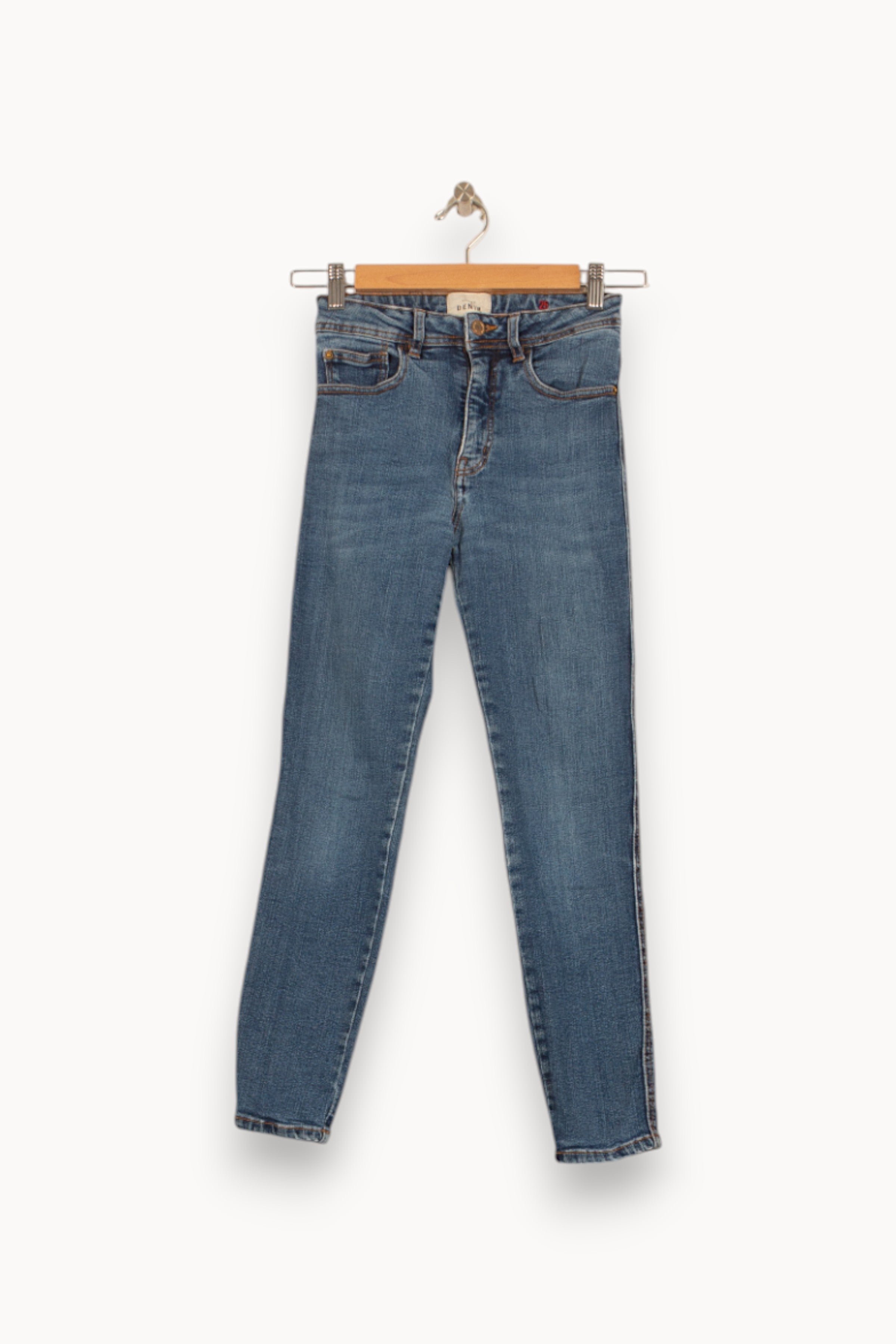 Cropped slim jeans with studs SEZANE - Seconde main Blue