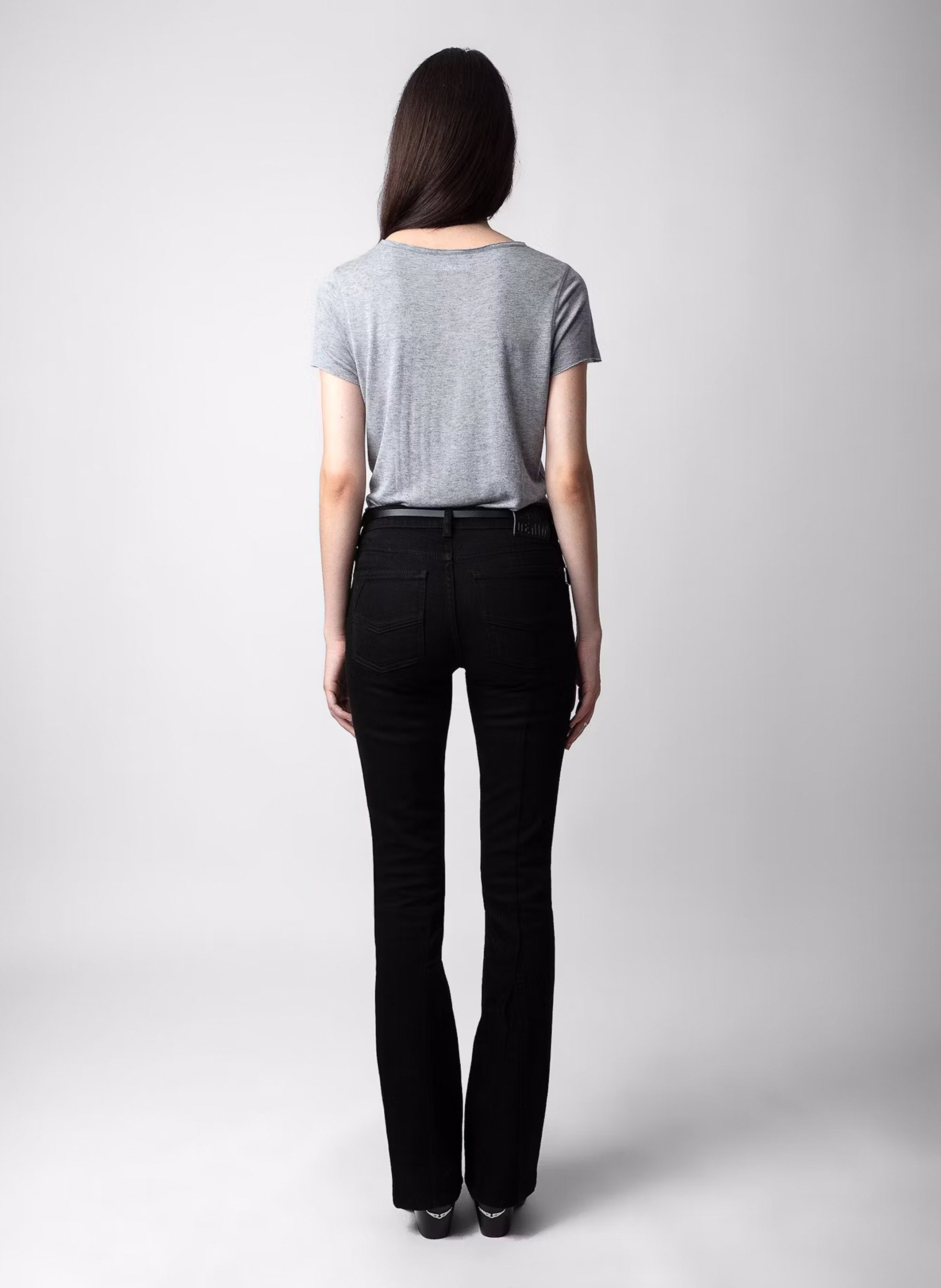 T-shirt met tuniekhals met knoopjes ZADIG&VOLTAIRE Grijs