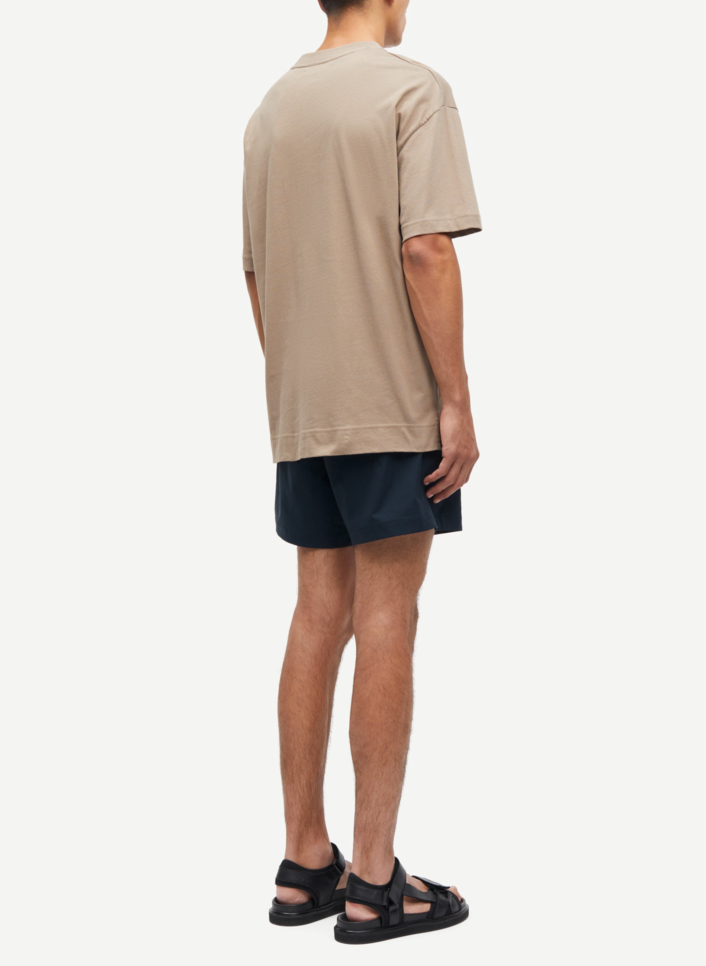 Tee-shirt col rond regular-fit sérigraphié en coton bio SAMSOE SAMSOE Beige