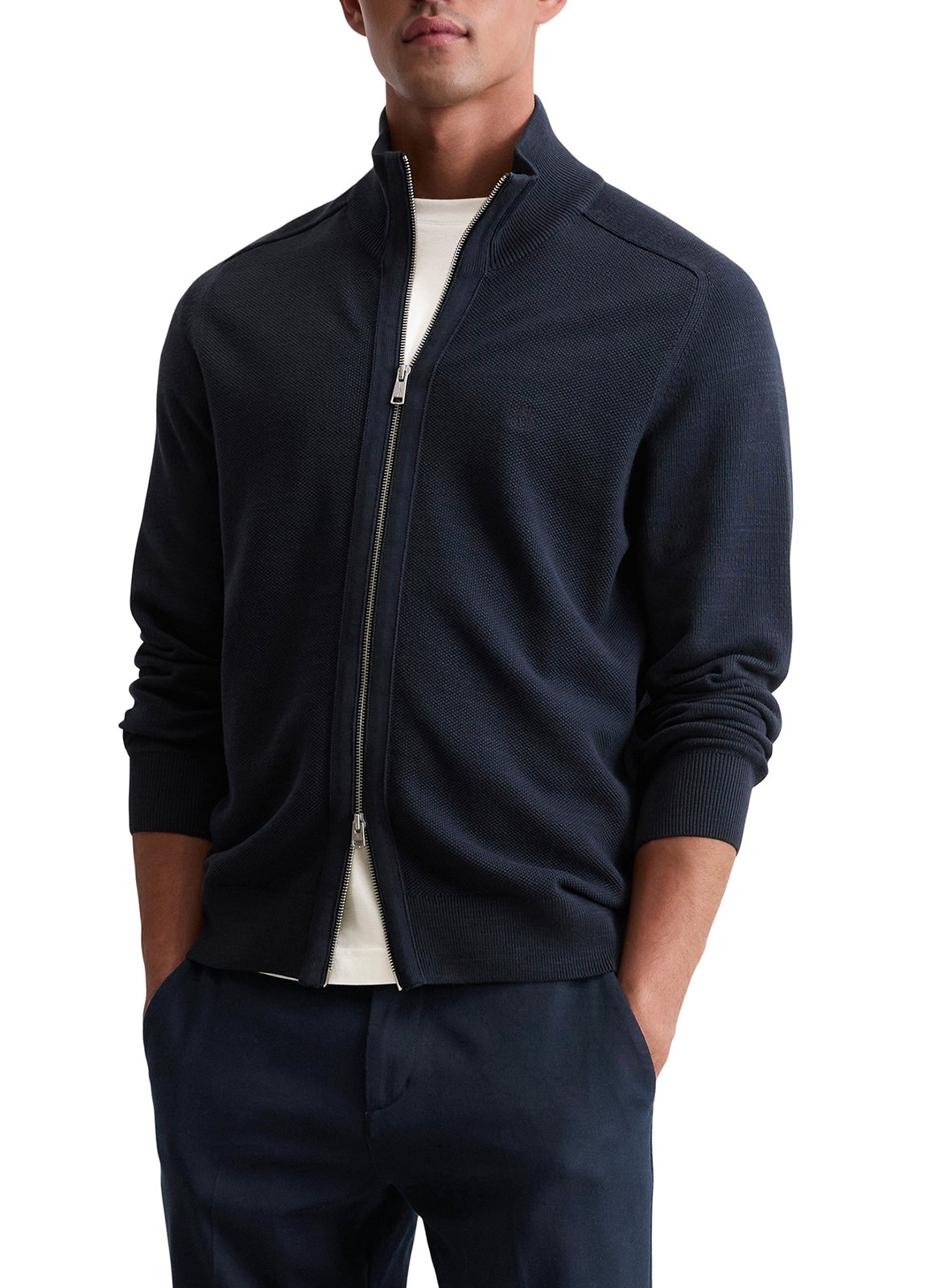 Gilet col montant zippé en coton MARC O'POLO Bleu