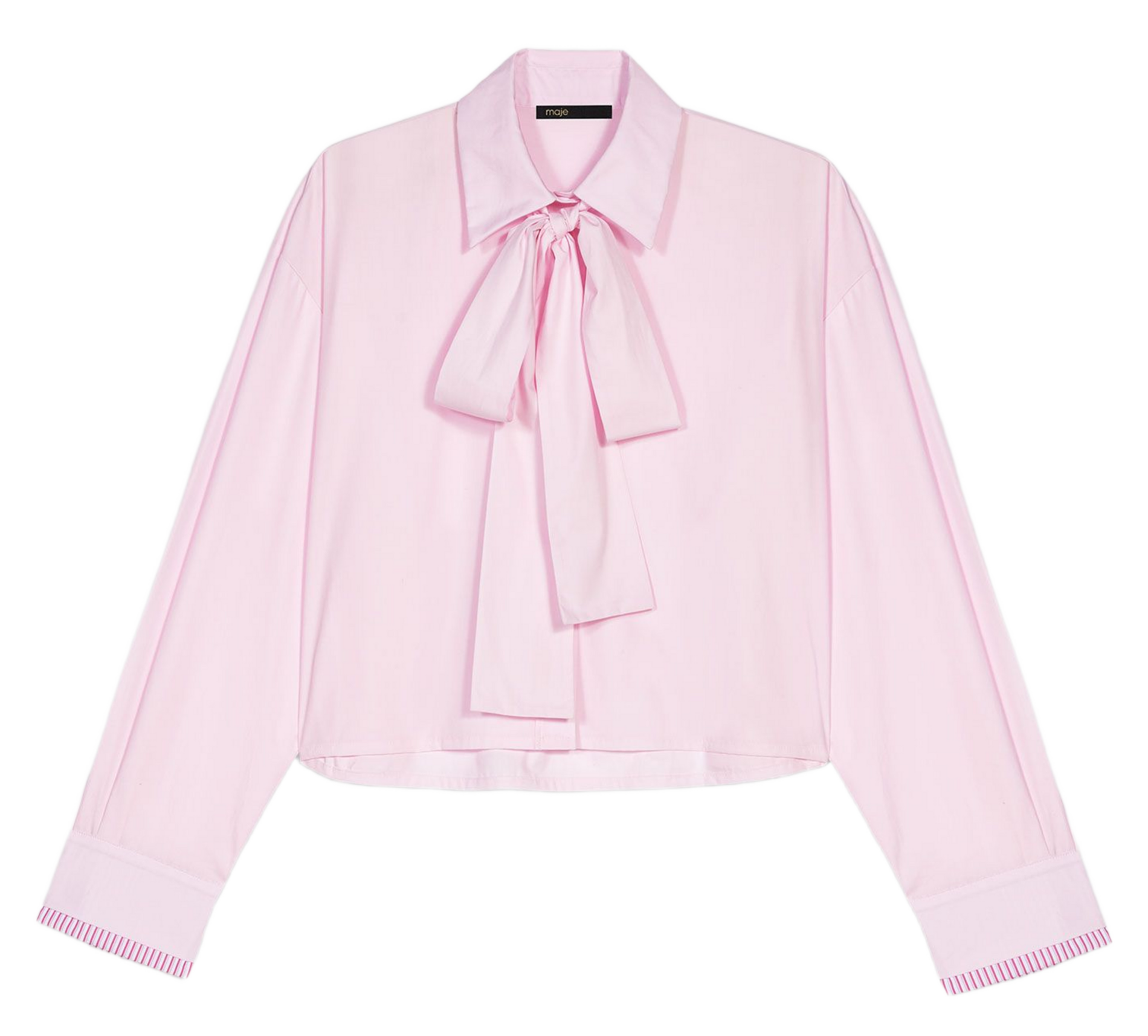 Katoenen blouse met ronde hals MAJE Roze