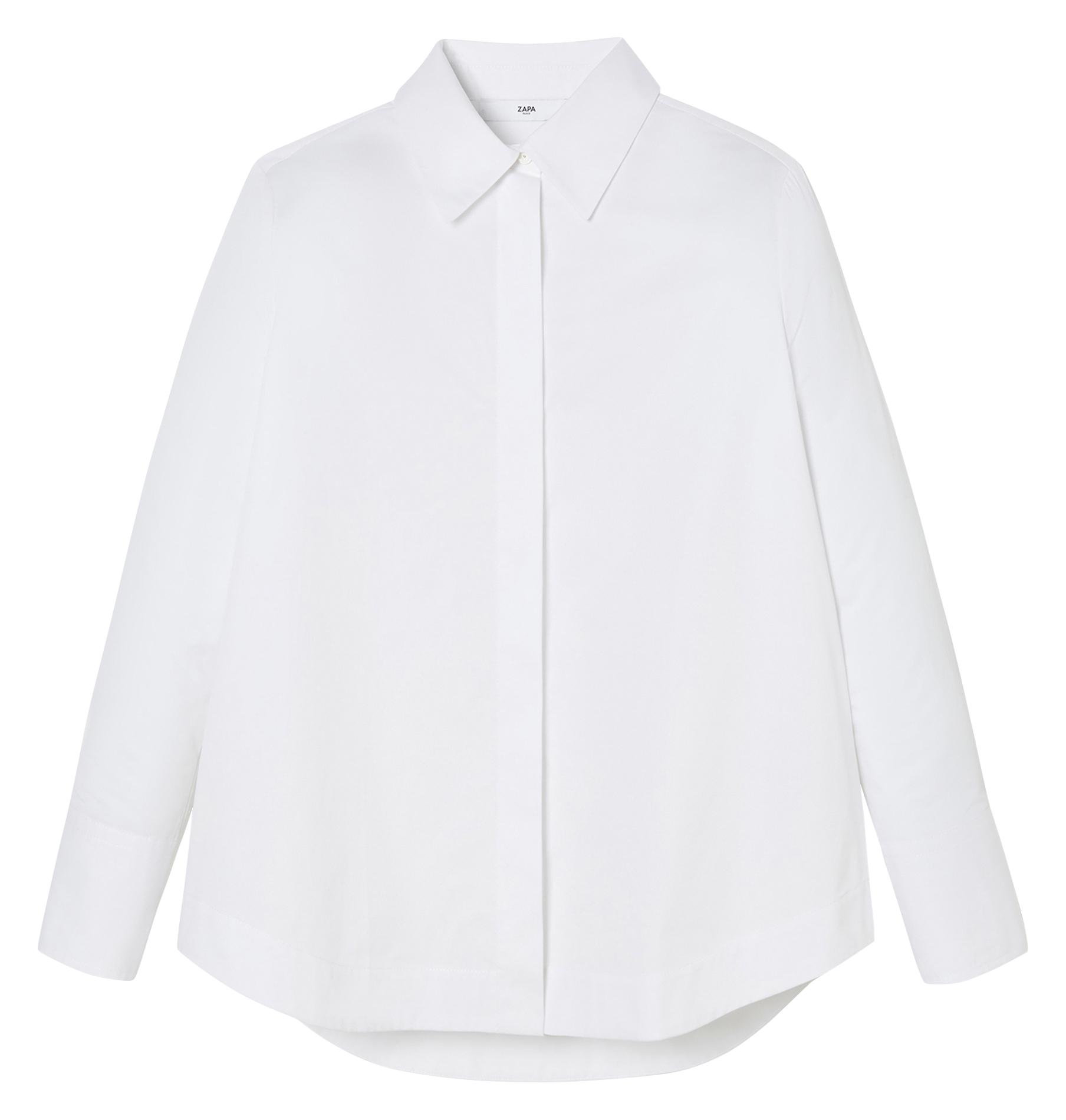 Chemise col classique manches contrastantes en coton ZAPA White