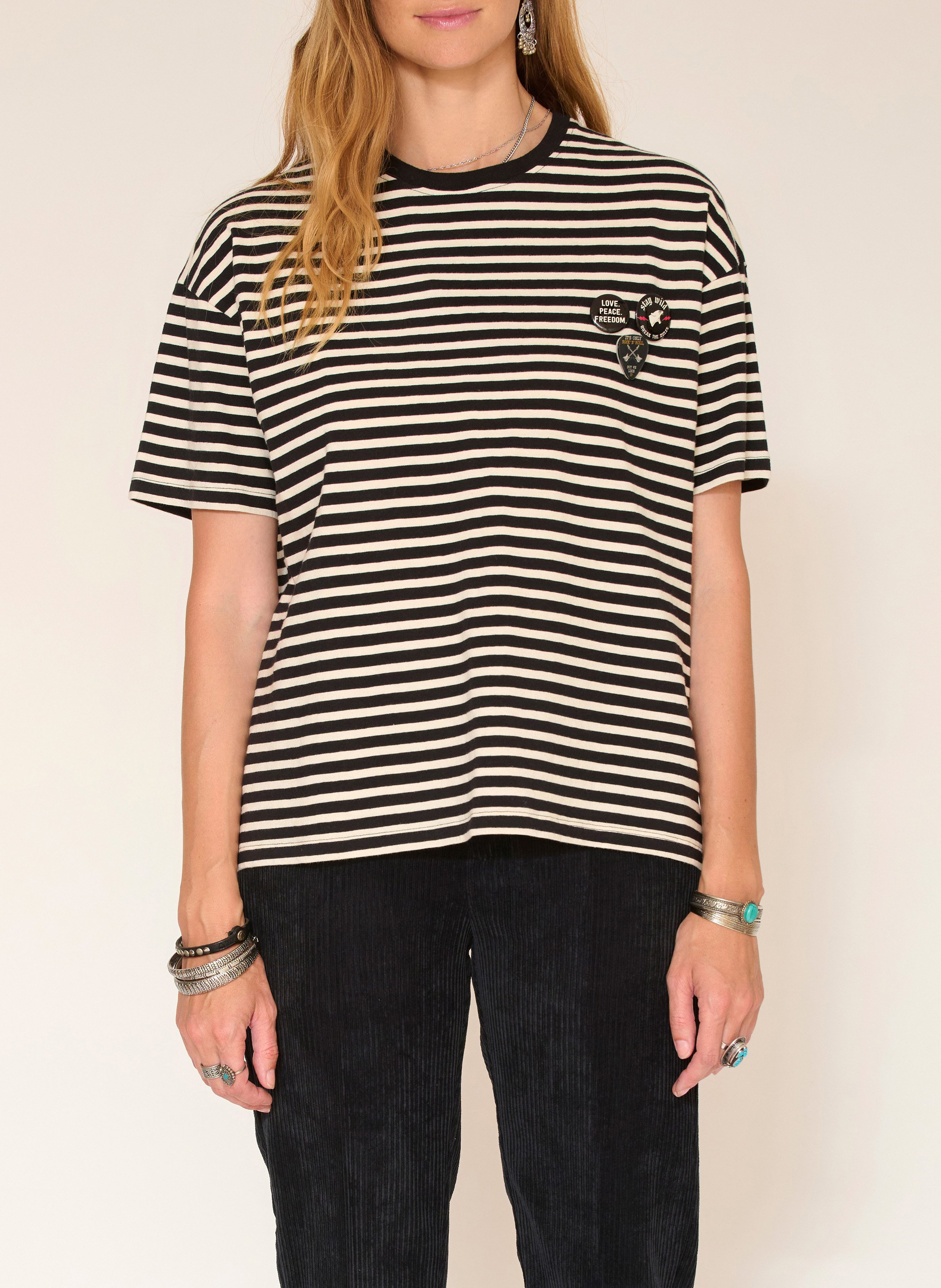 Tee-shirt col rond en coton MKT Beige