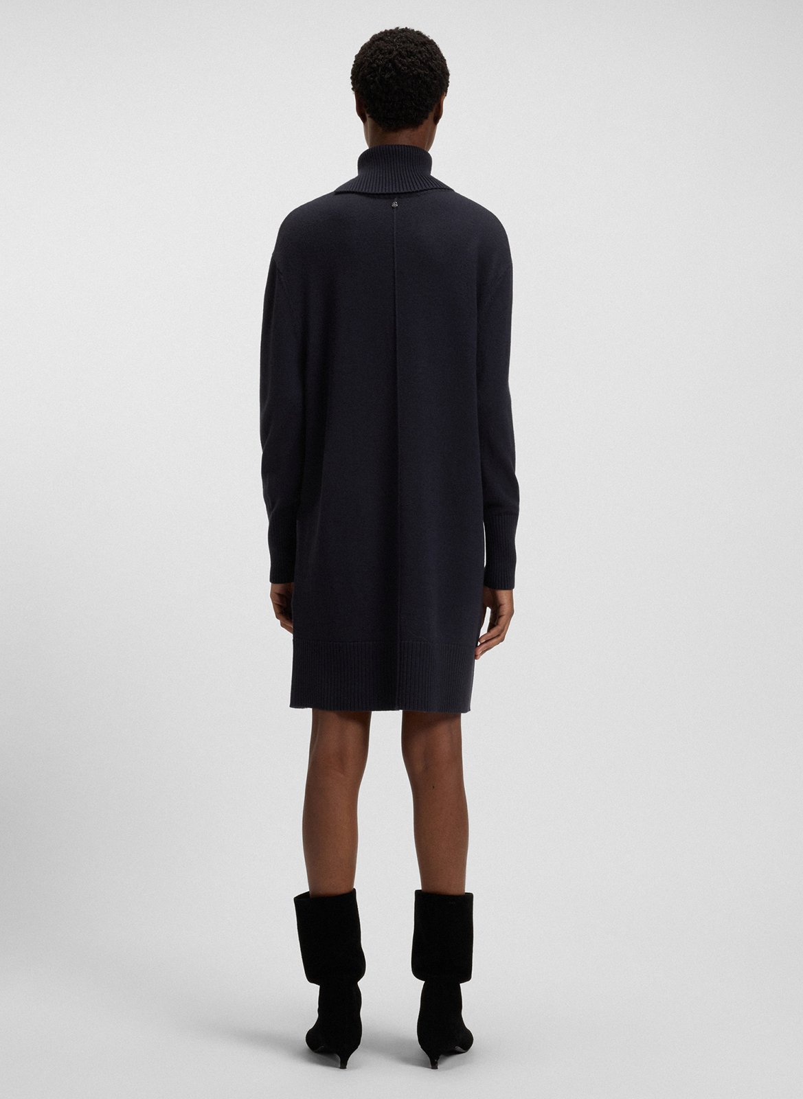 Robe pull droite col roulé en laine mélangée BOSS Bleu