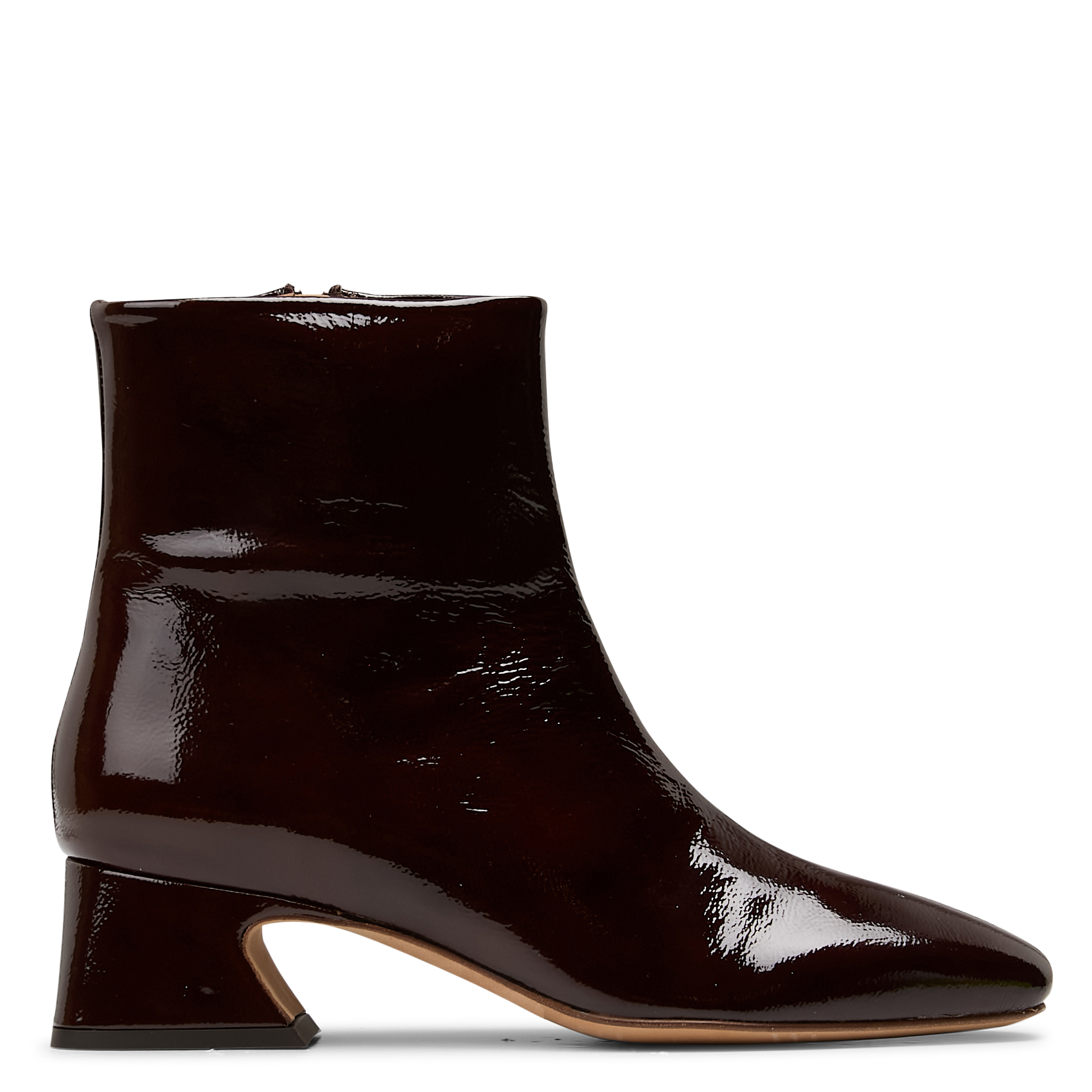 Bottines à talons en cuir verni BOBBIES Marron