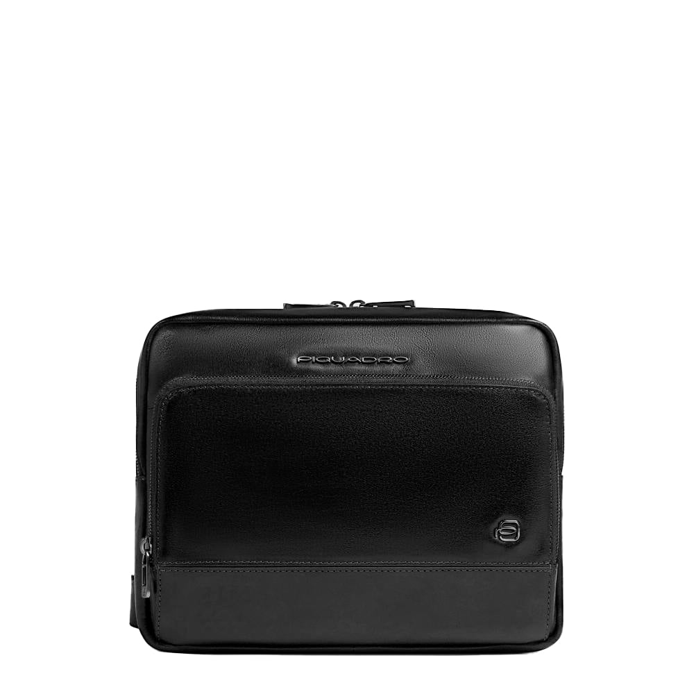 Men's leather crossbody bag for iPad® with RFID protection PIQUADRO Black