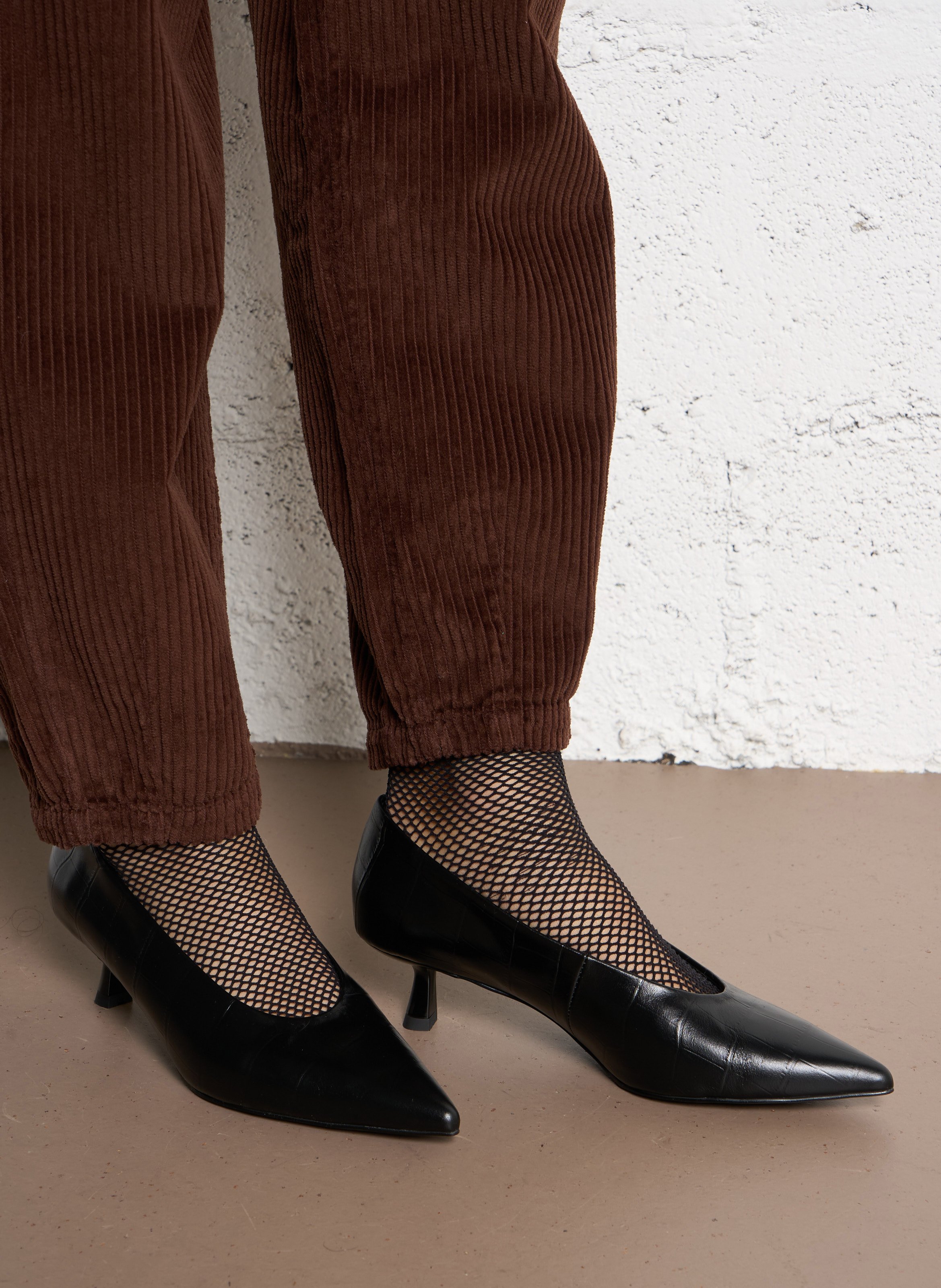 Mock croc leather pumps BIBI LOU Black