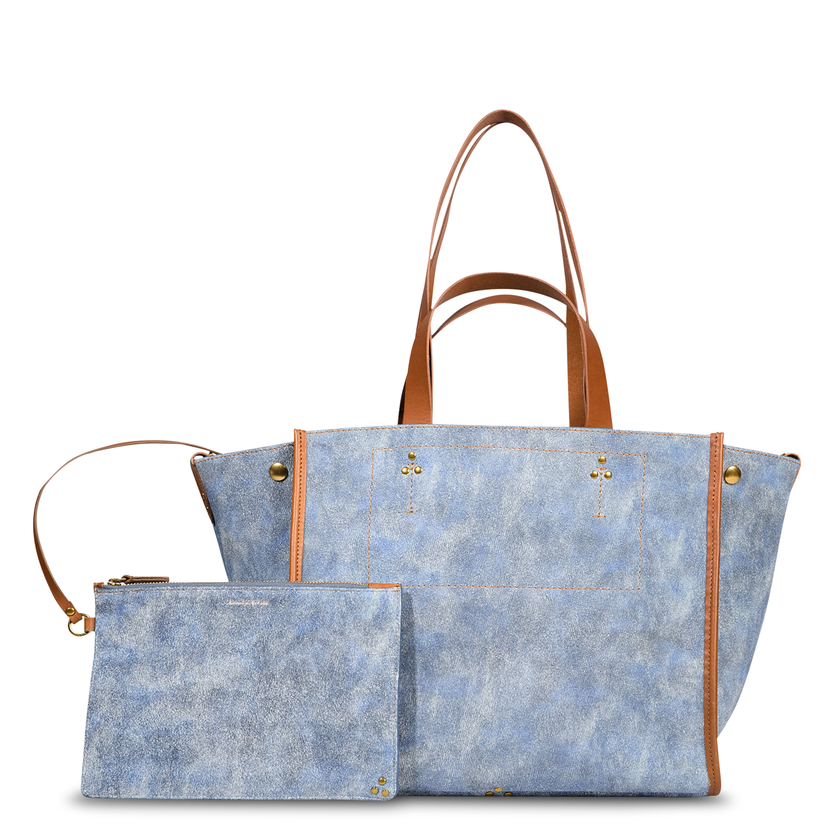 Gepunktete Ledertasche JEROME DREYFUSS Blau