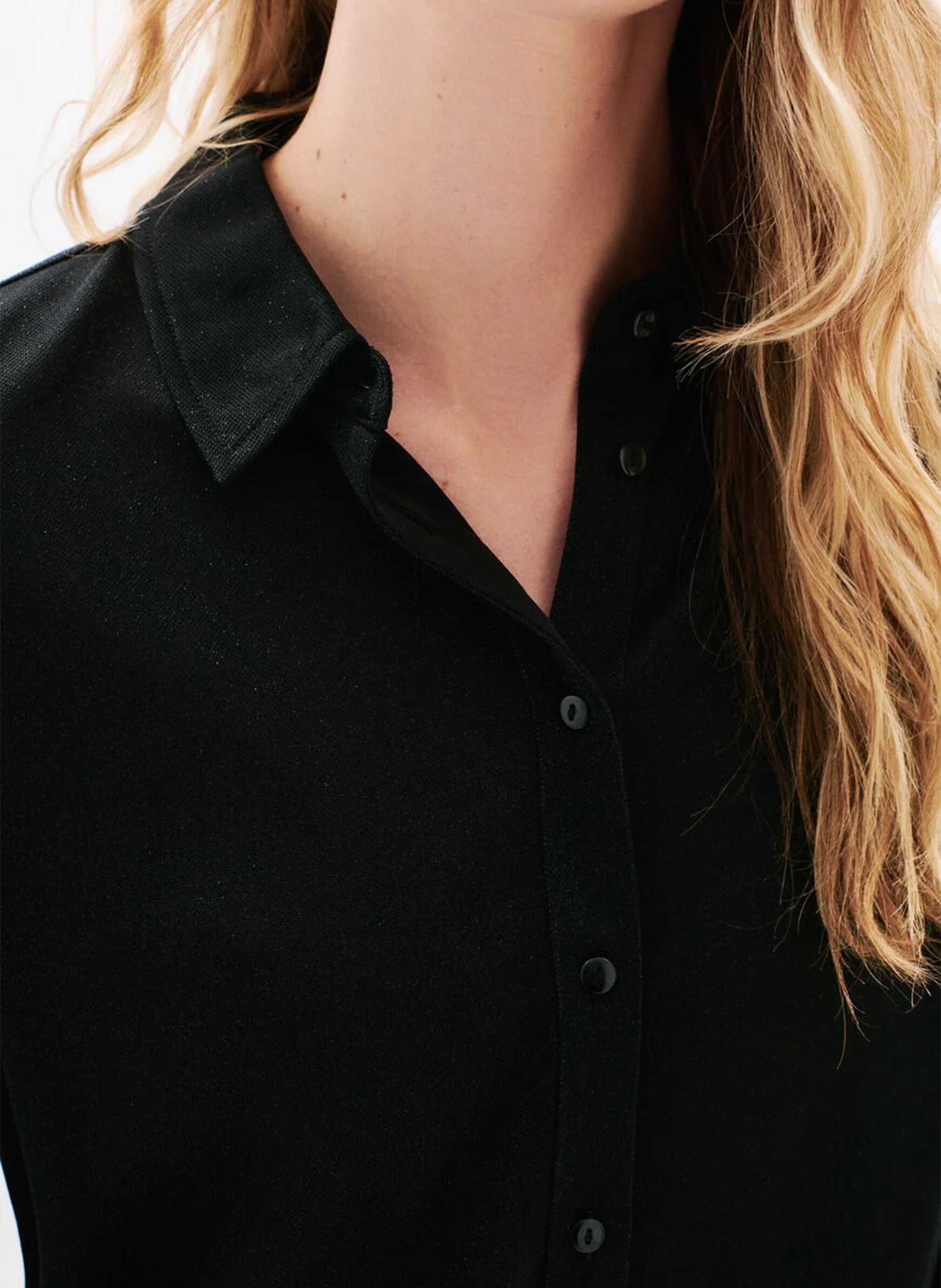 Straight shirt with classic sequined collar CAROLL Black