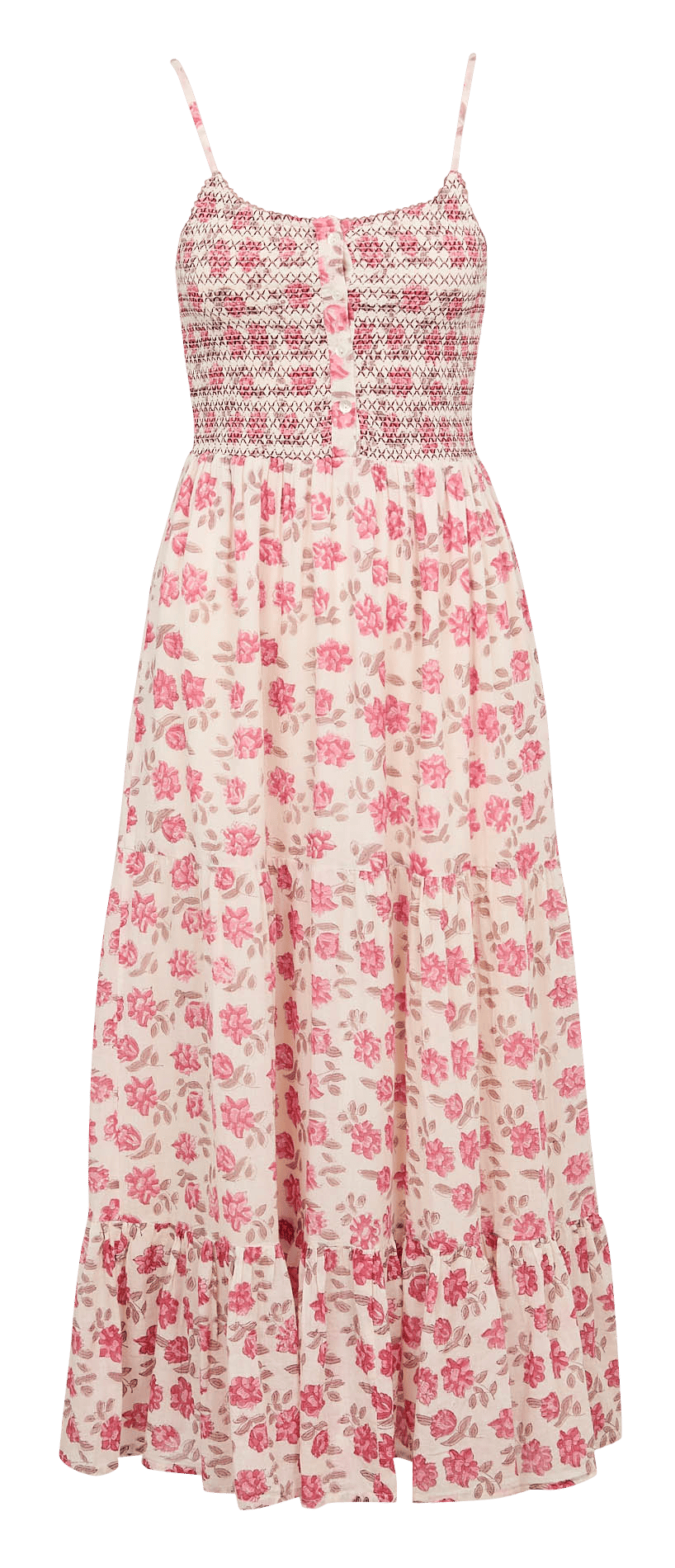 Bedrucktes Maxi-Kleid MAISON HOTEL Rosa