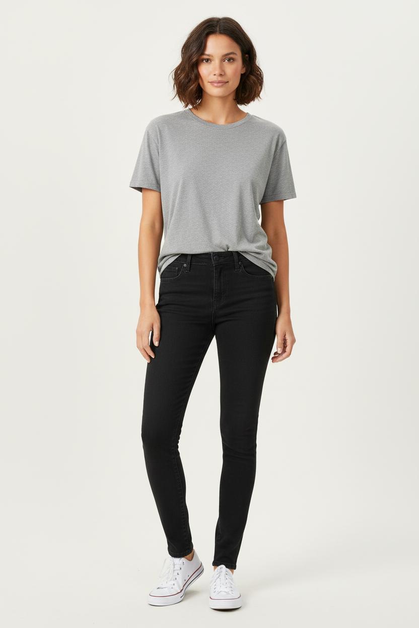Cropped slim jeans with studs LEVI'S - Seconde main Black