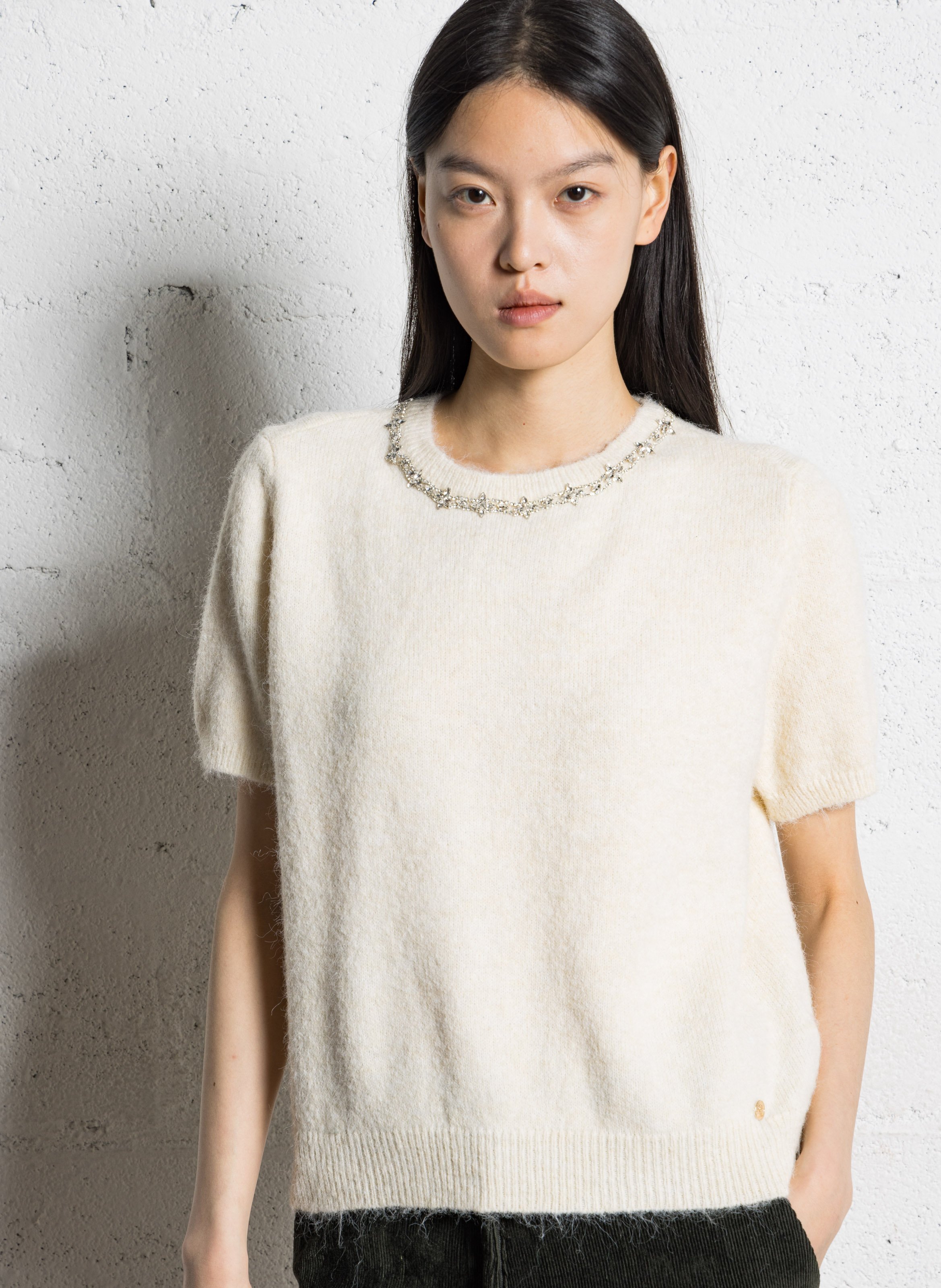 Pull oversize col rond LA PETITE ETOILE Beige