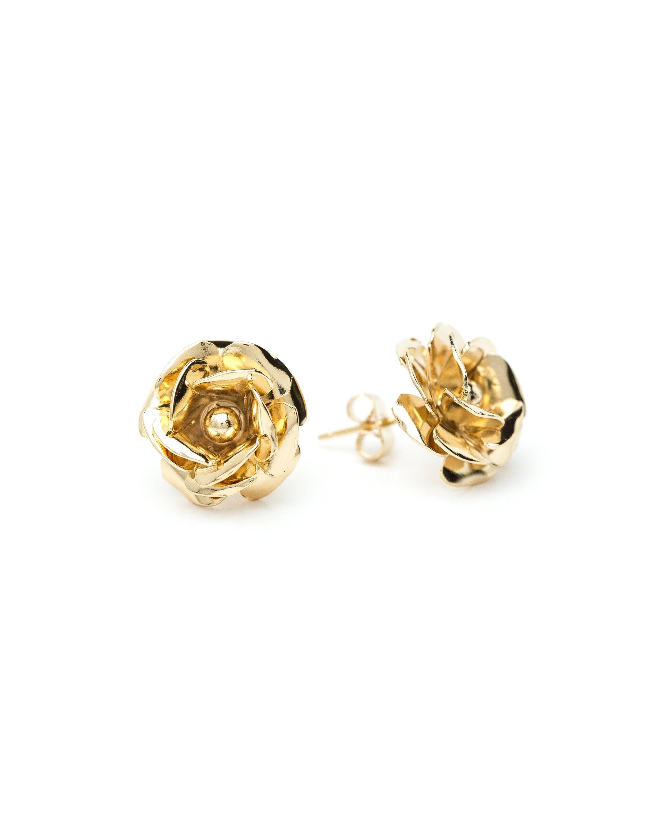 THÉIA - silver-plated flower stud earrings MONSIEUR SIMONE