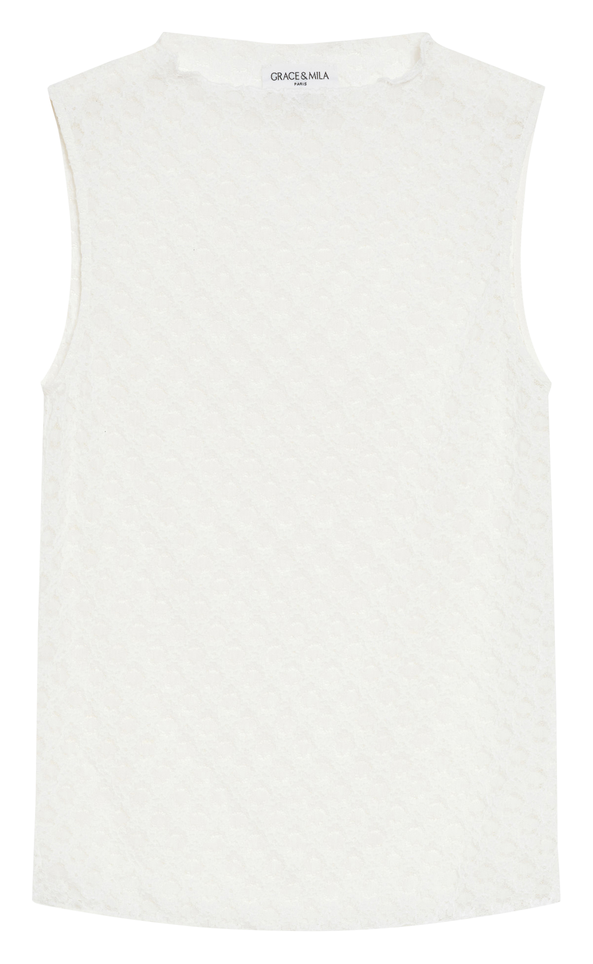 Top sans manches en dentelle GRACE ET MILA Beige
