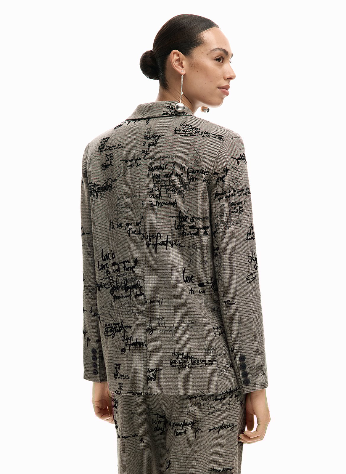 Rechte blazer met print DESIGUAL Zwart