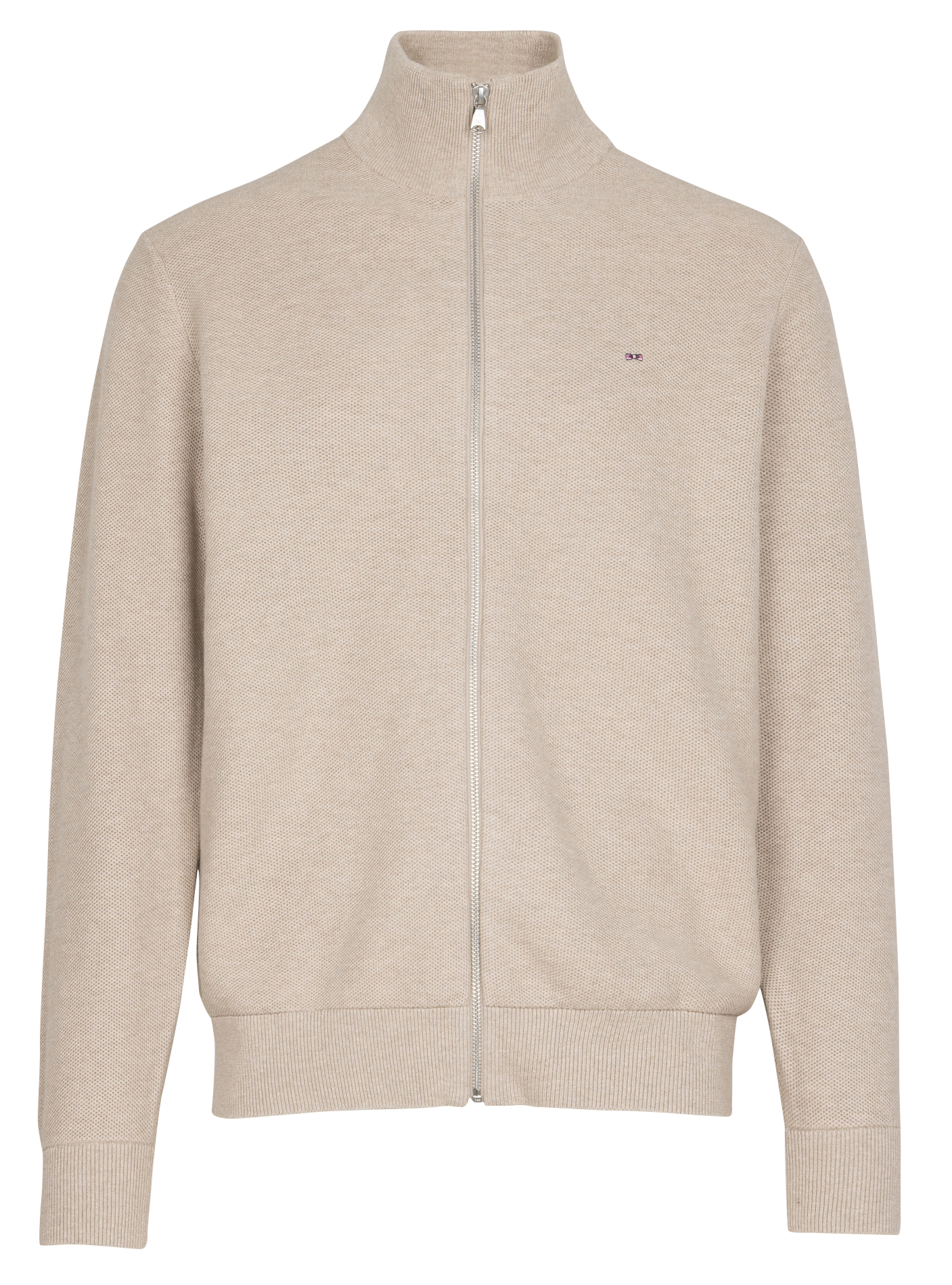 Zip-up high neck vest in plain color EDEN PARK Beige