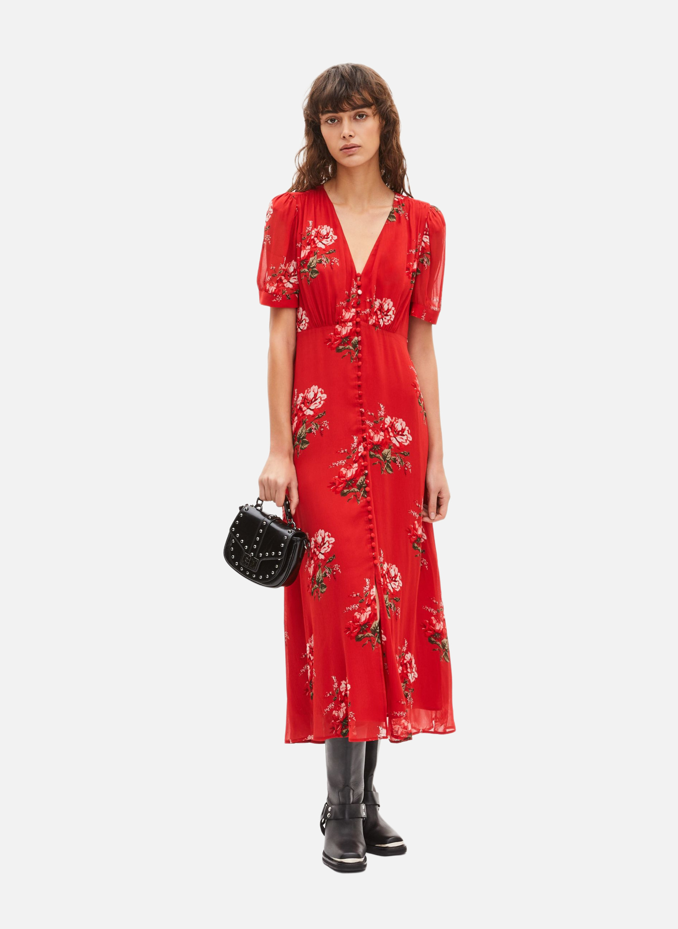 Floral print long dress THE KOOPLES Red
