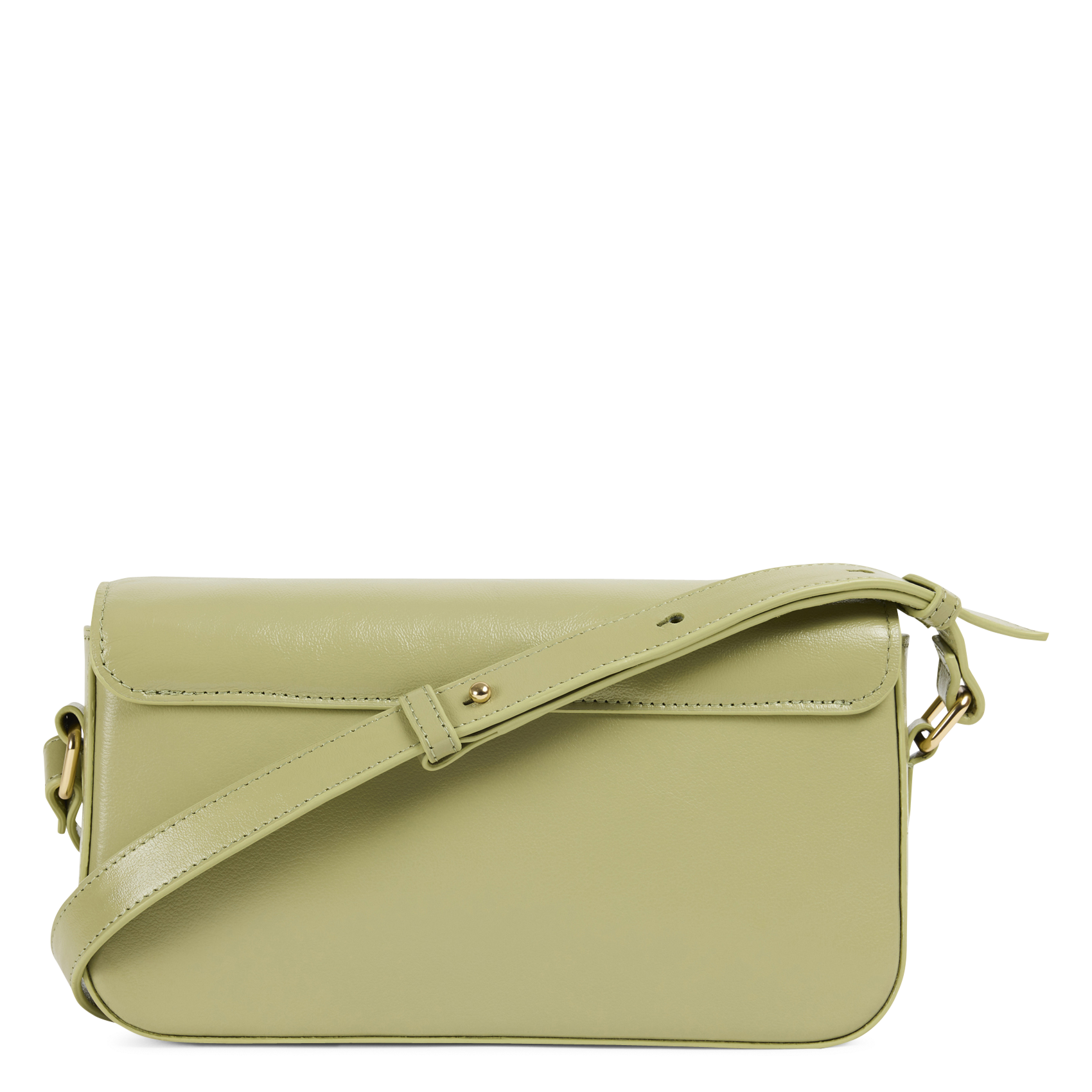 Langwerpige, leren handtas NAT & NIN Groen