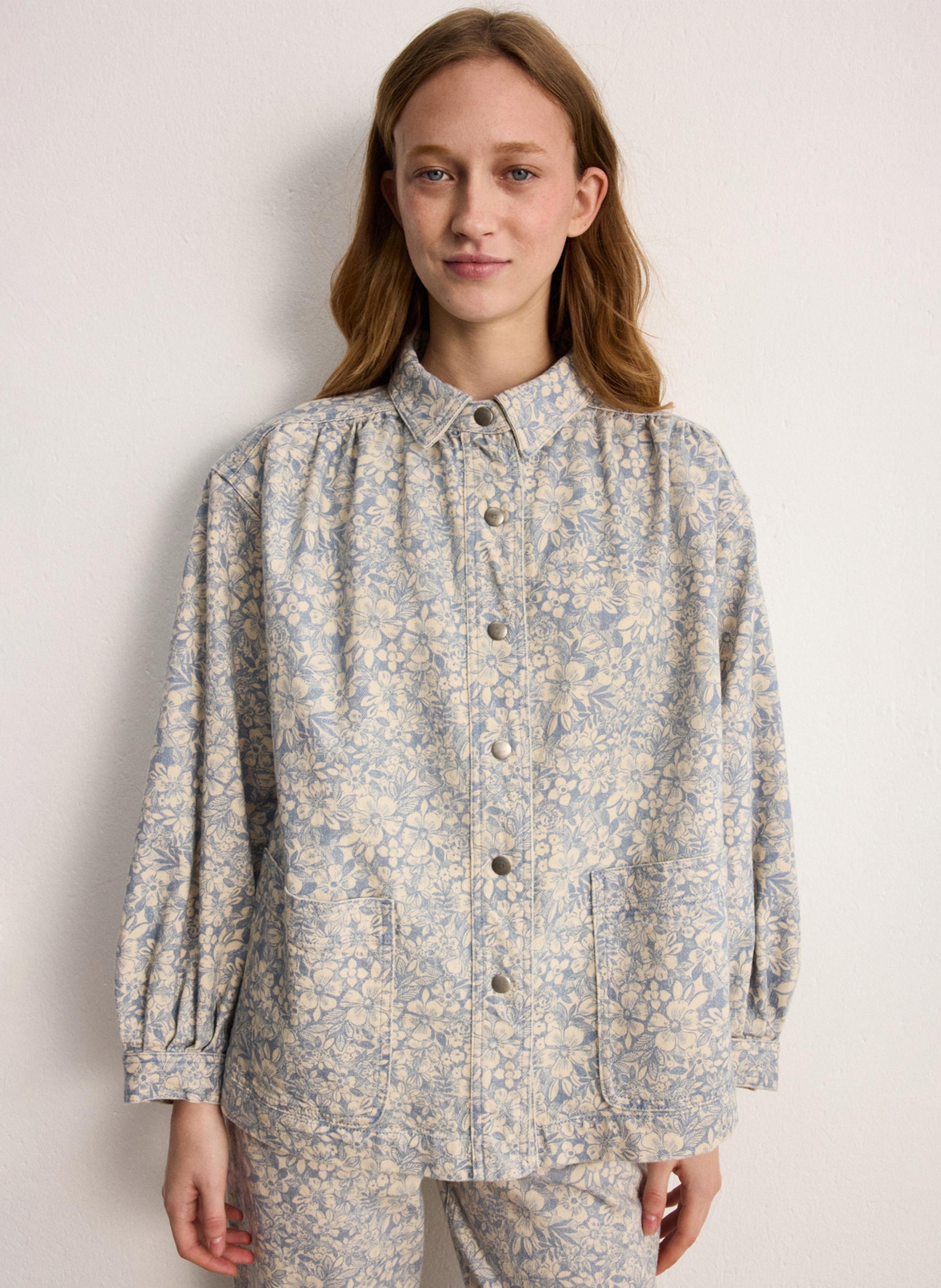 Surchemise en denim imprimé PABLO Bleu