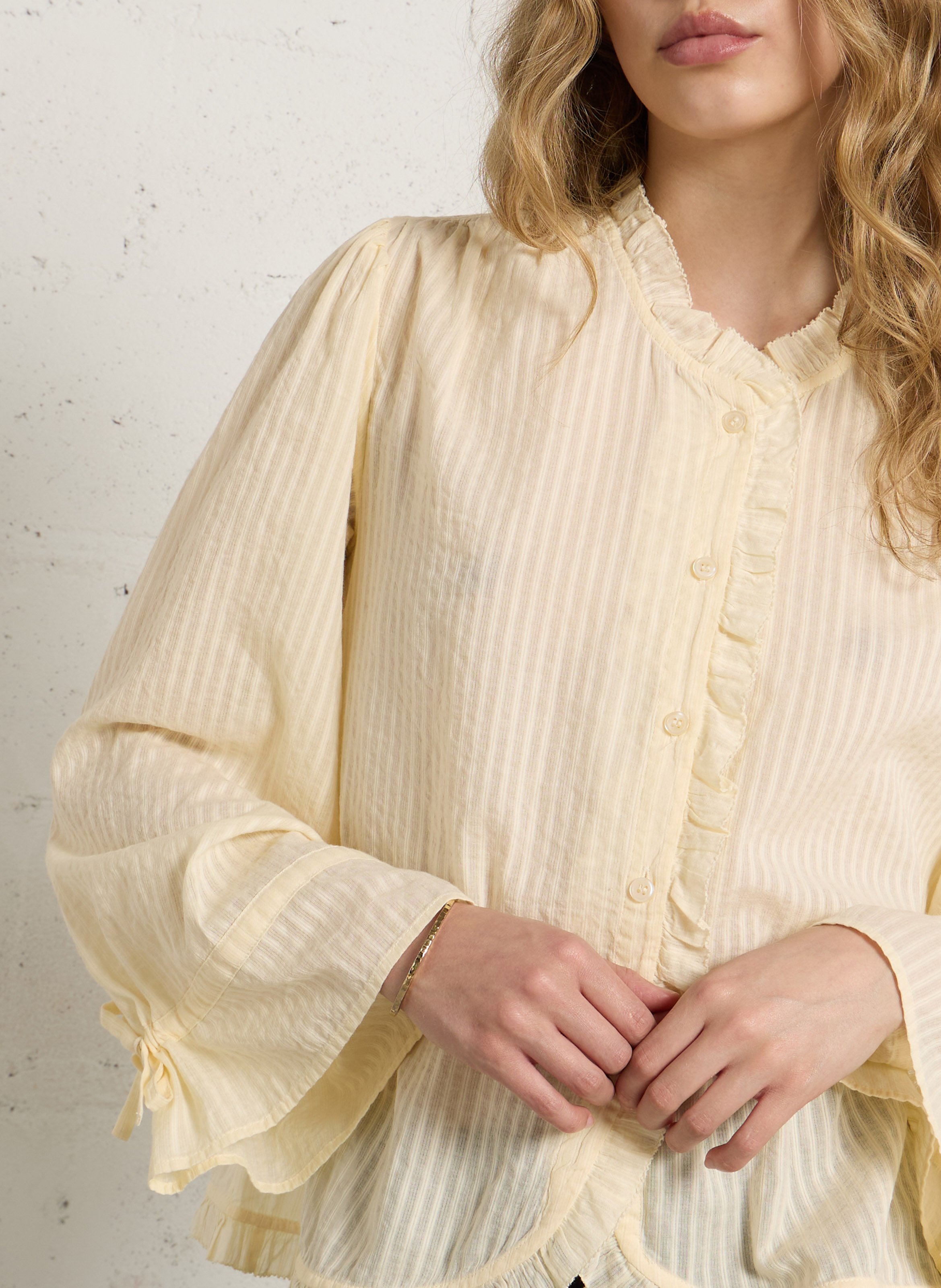 Loose-fit cotton shirt DES PETITS HAUTS Yellow
