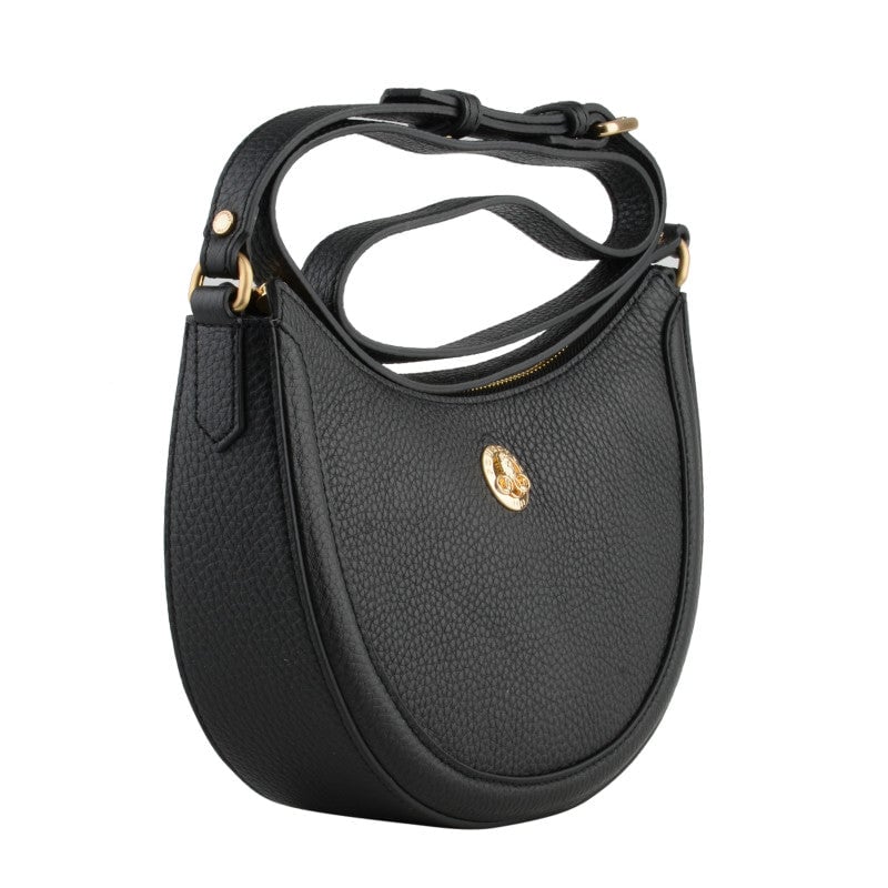 Calfskin leather shoulder bag Black