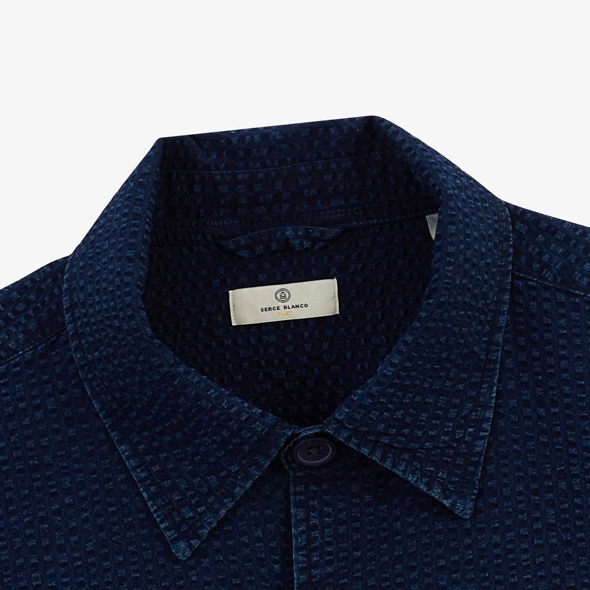 Worker jacket in seersucker SERGE BLANCO Blue