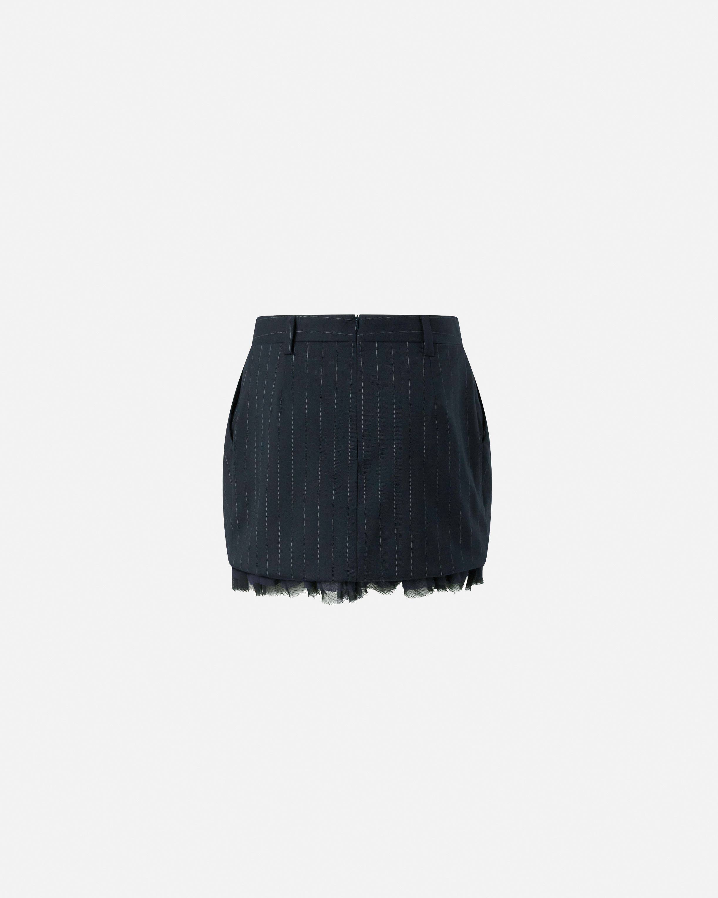 Mini skirt with fine stripes and frayed hem PINKO Multicolored