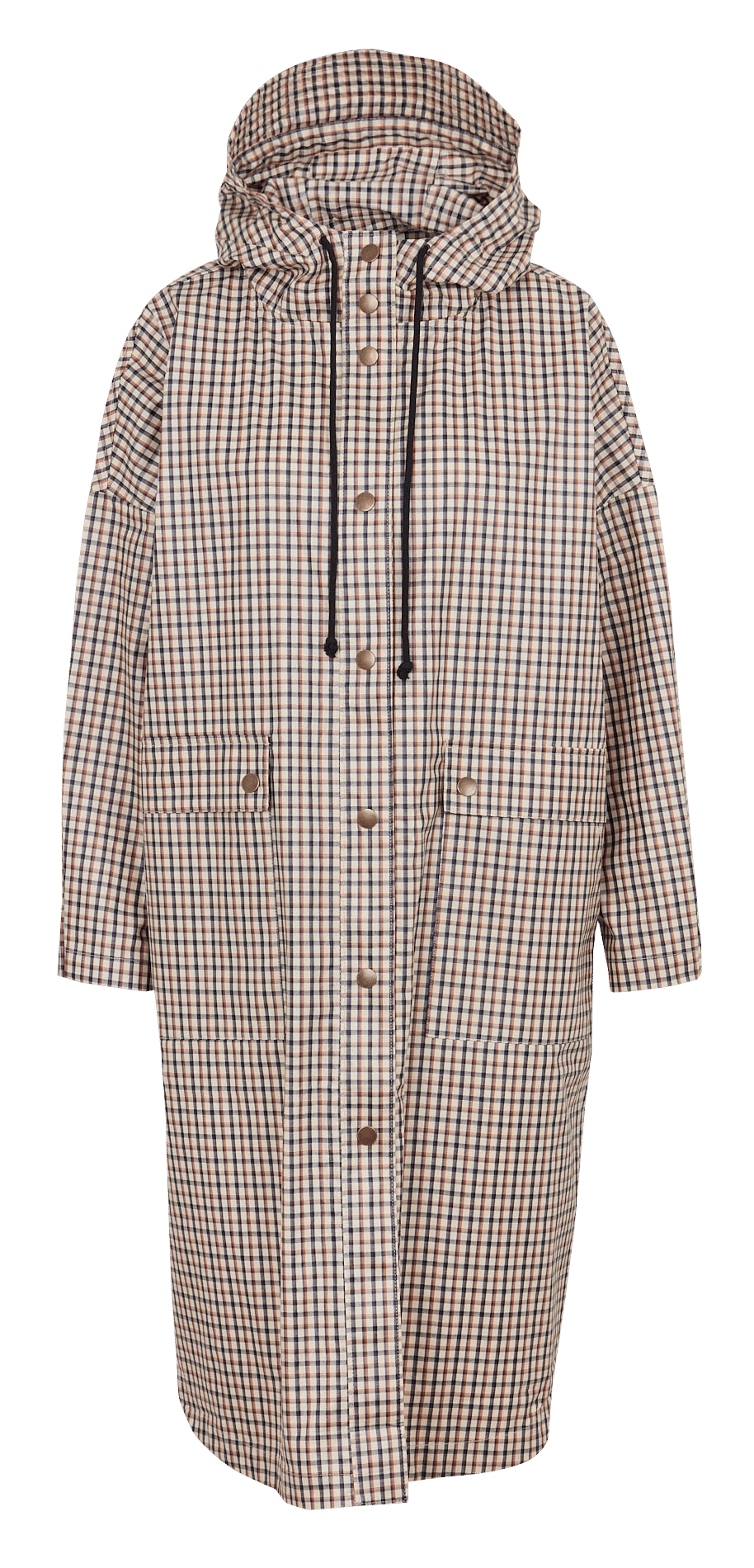 Oversized jas met opstaande kraag in bedrukt katoen LEON & HARPER