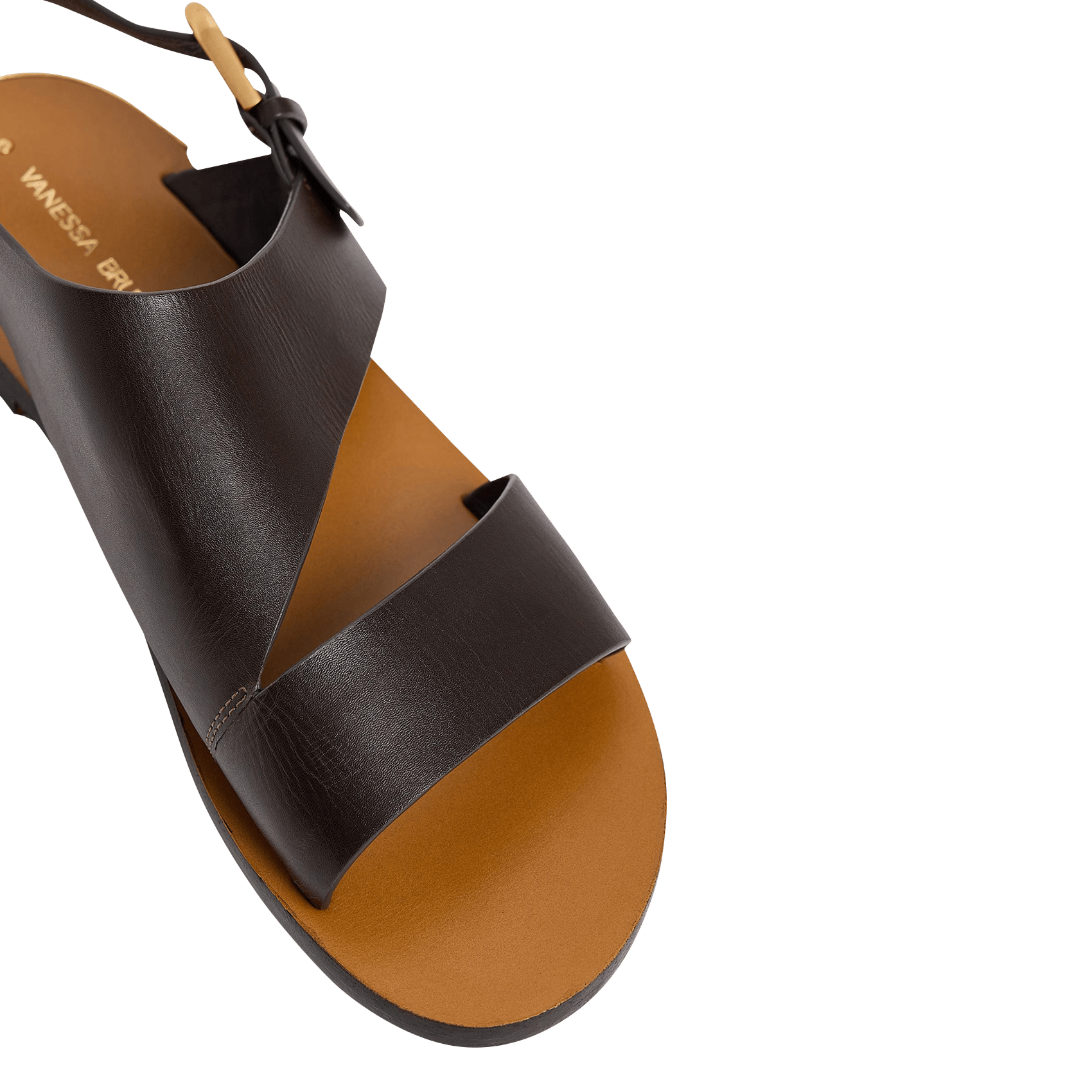 Aouda flat leather sandals VANESSA BRUNO Brown