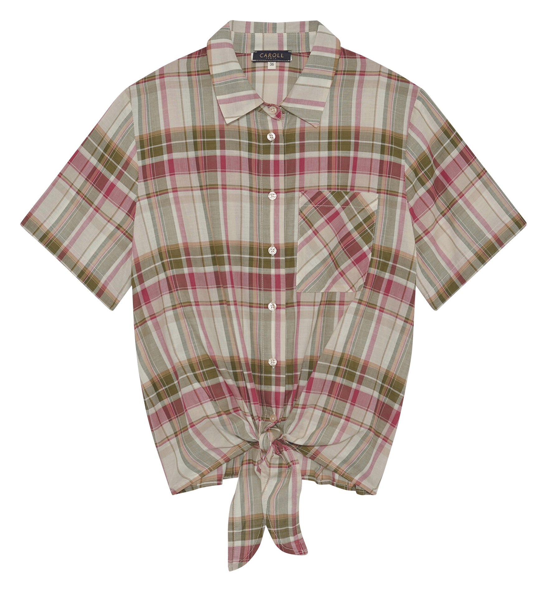 Chemise col classique en coton bio CAROLL Vert