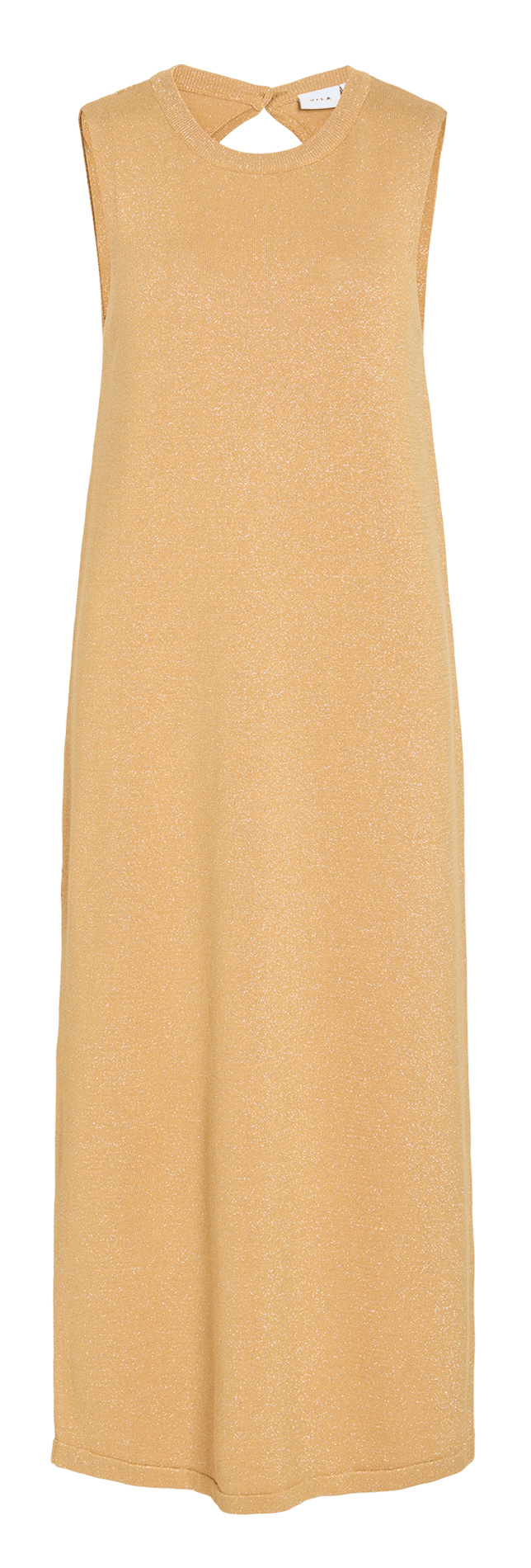 Vestido largo con cuello redondo VILA Amarillo