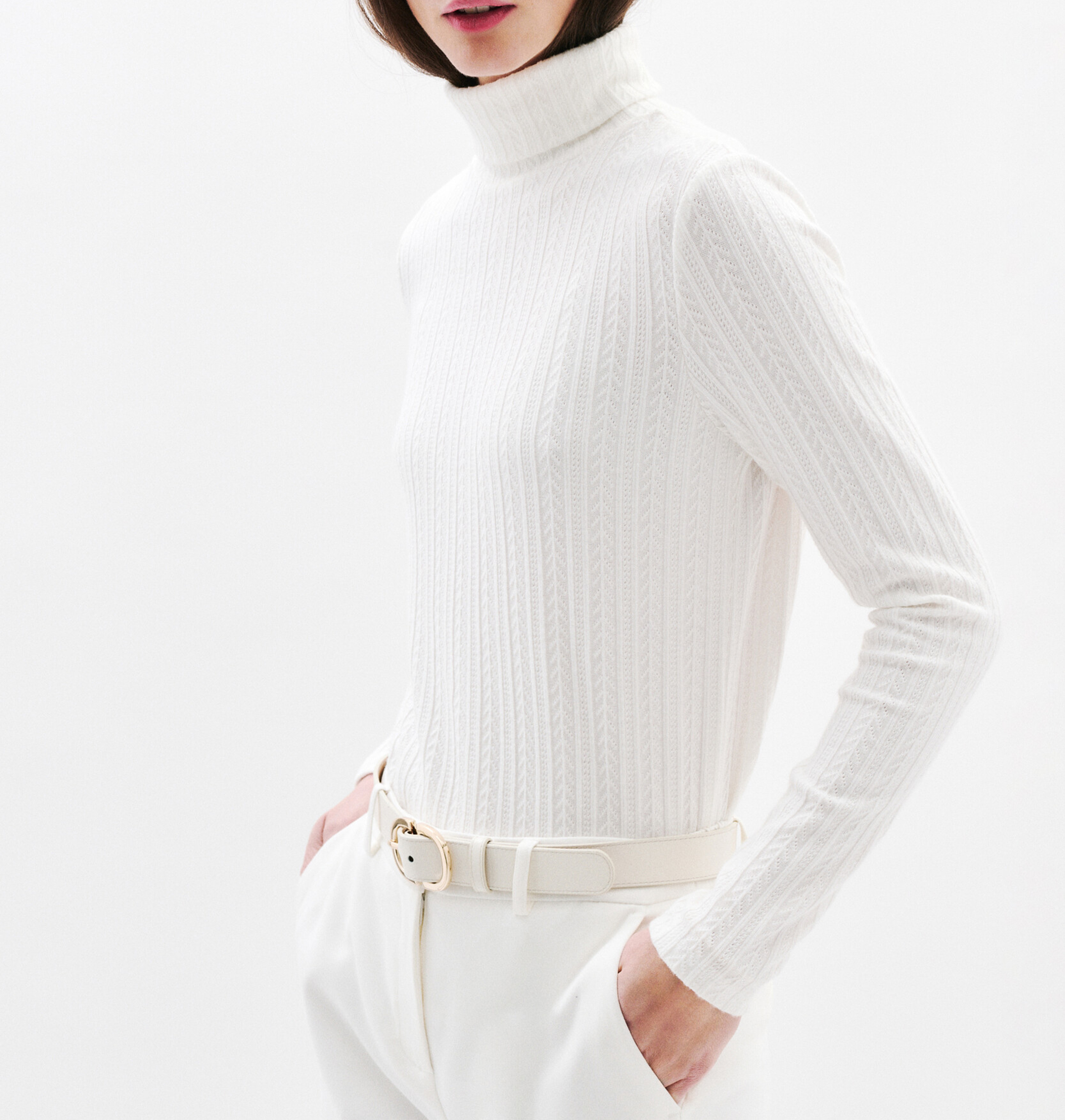 Pull col roulé CAROLL Beige